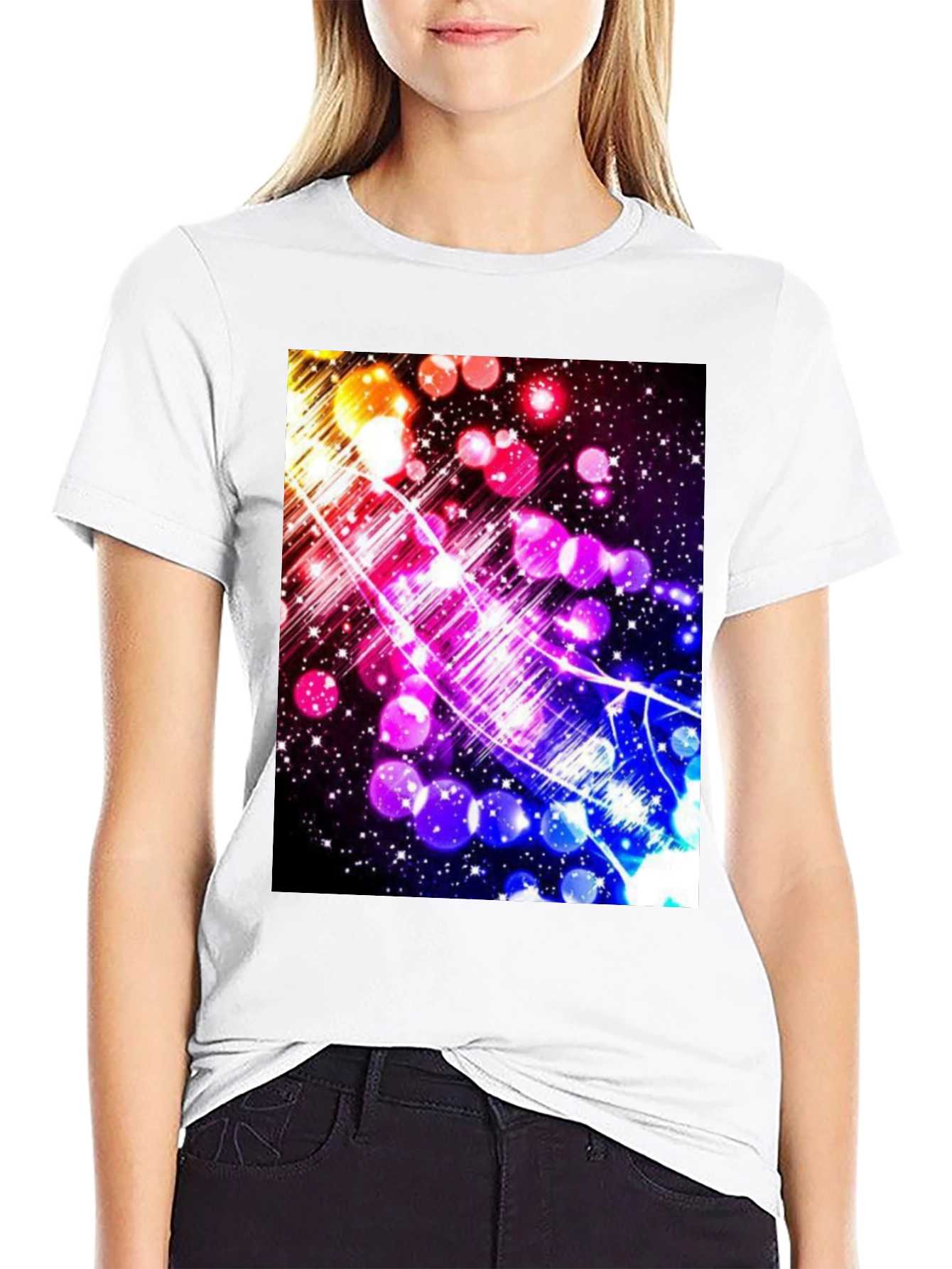 Black Galaxy Starry Sky T-Shirt view 9