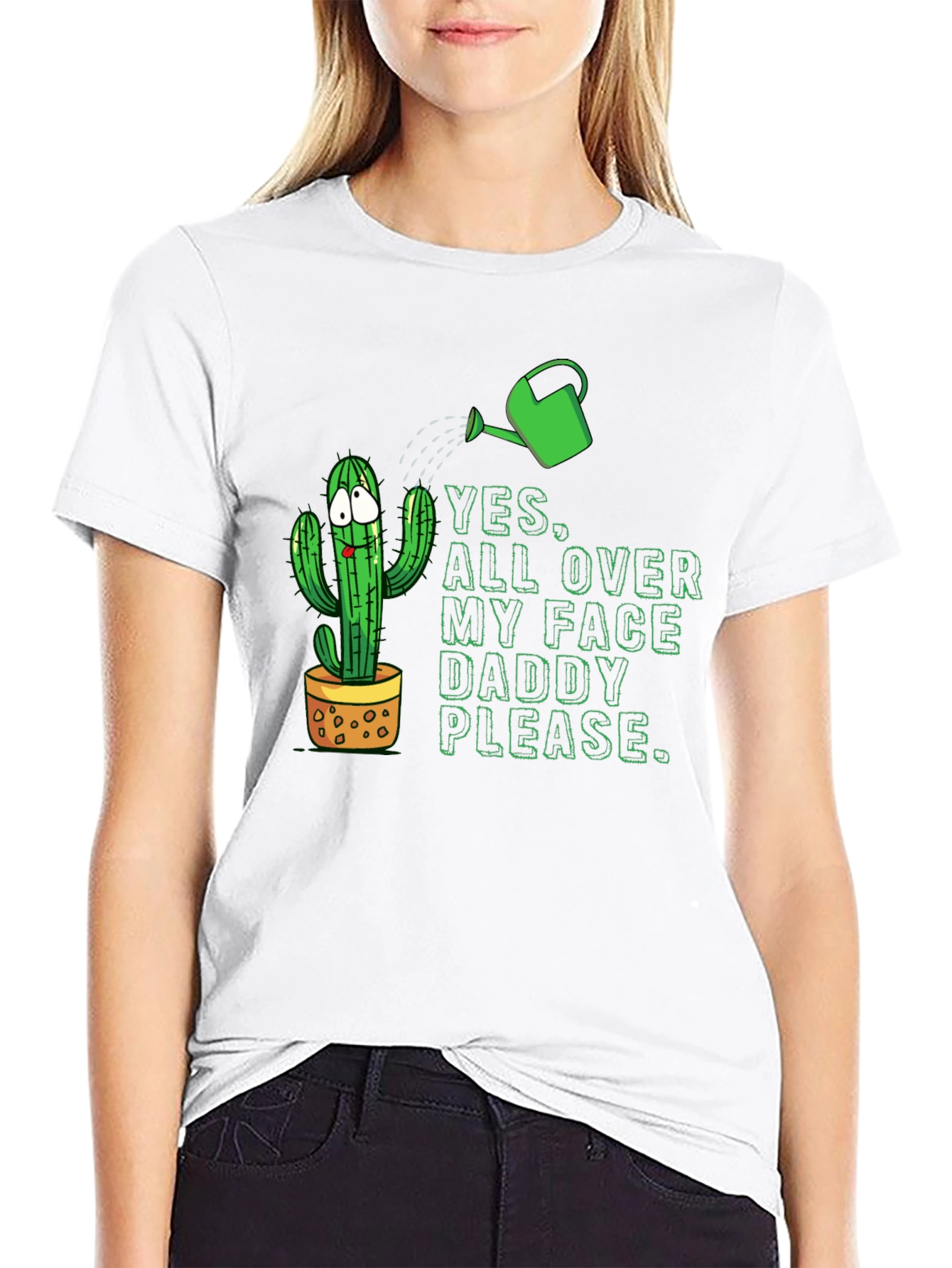 Black Cactus Humor Graphic T-Shirt view 9