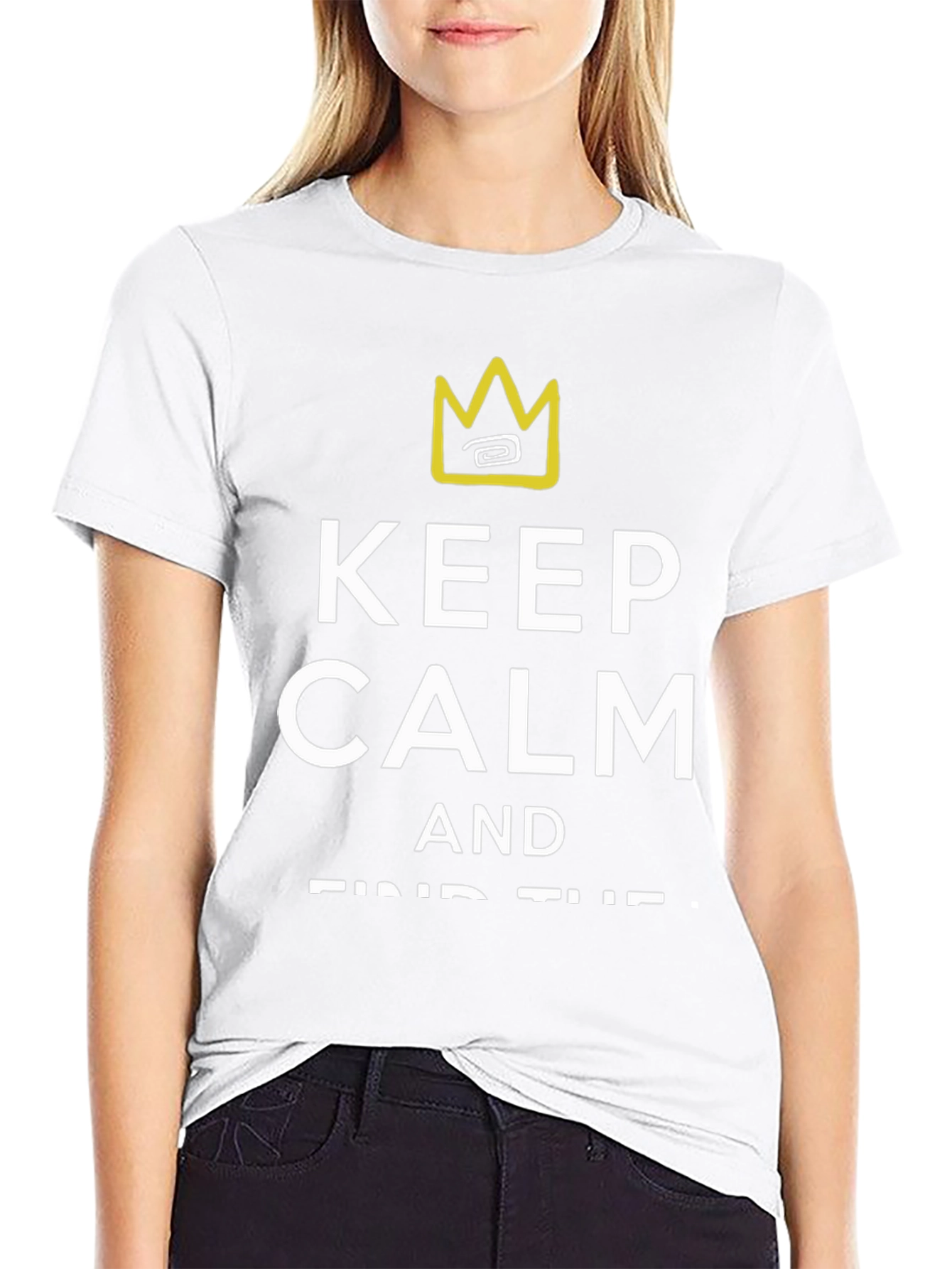 Black Keep Calm & Find the Cure Graphic T-Shirt view 9