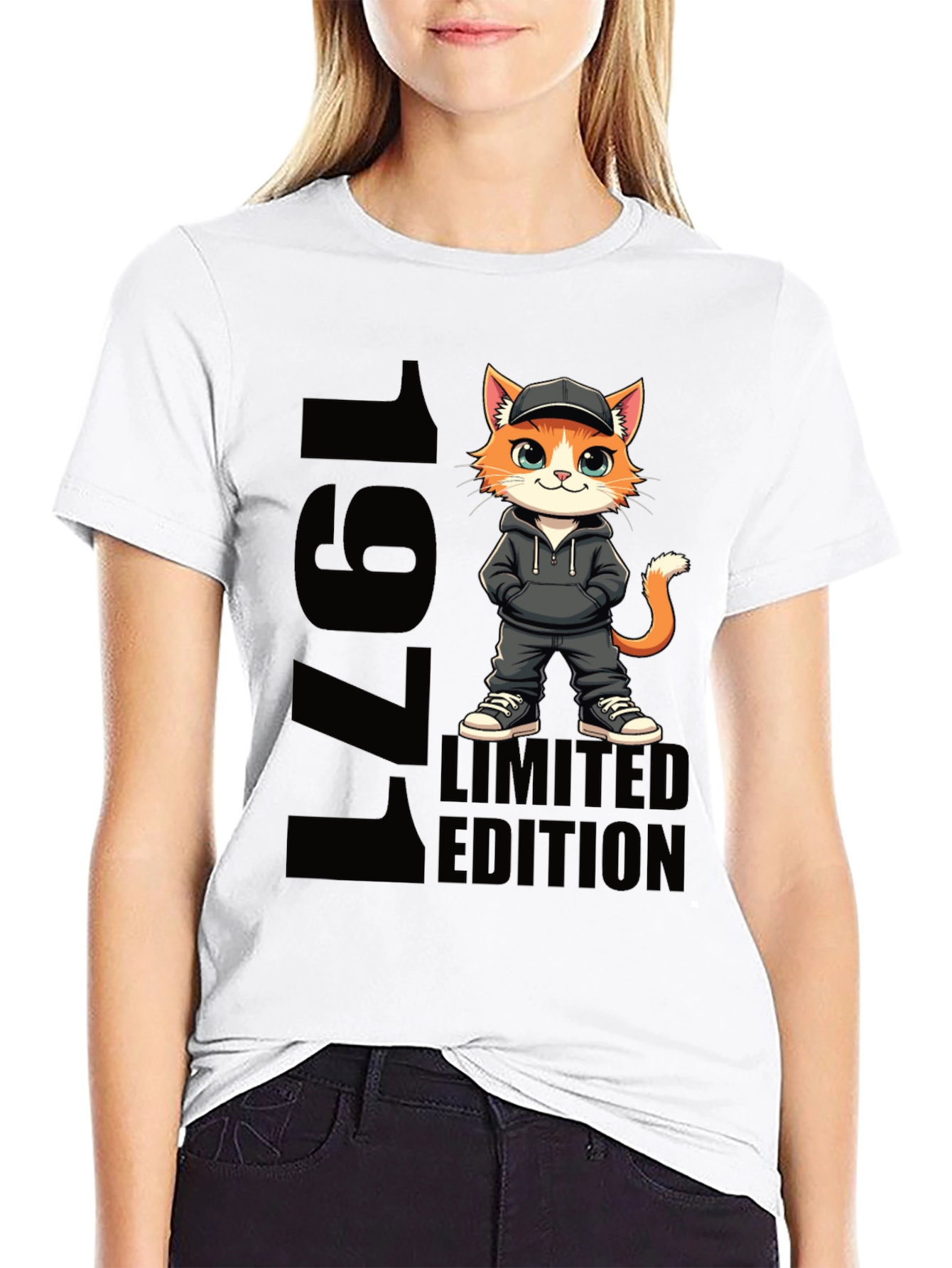Black 1971 Limited Edition Cat T-Shirt view 9
