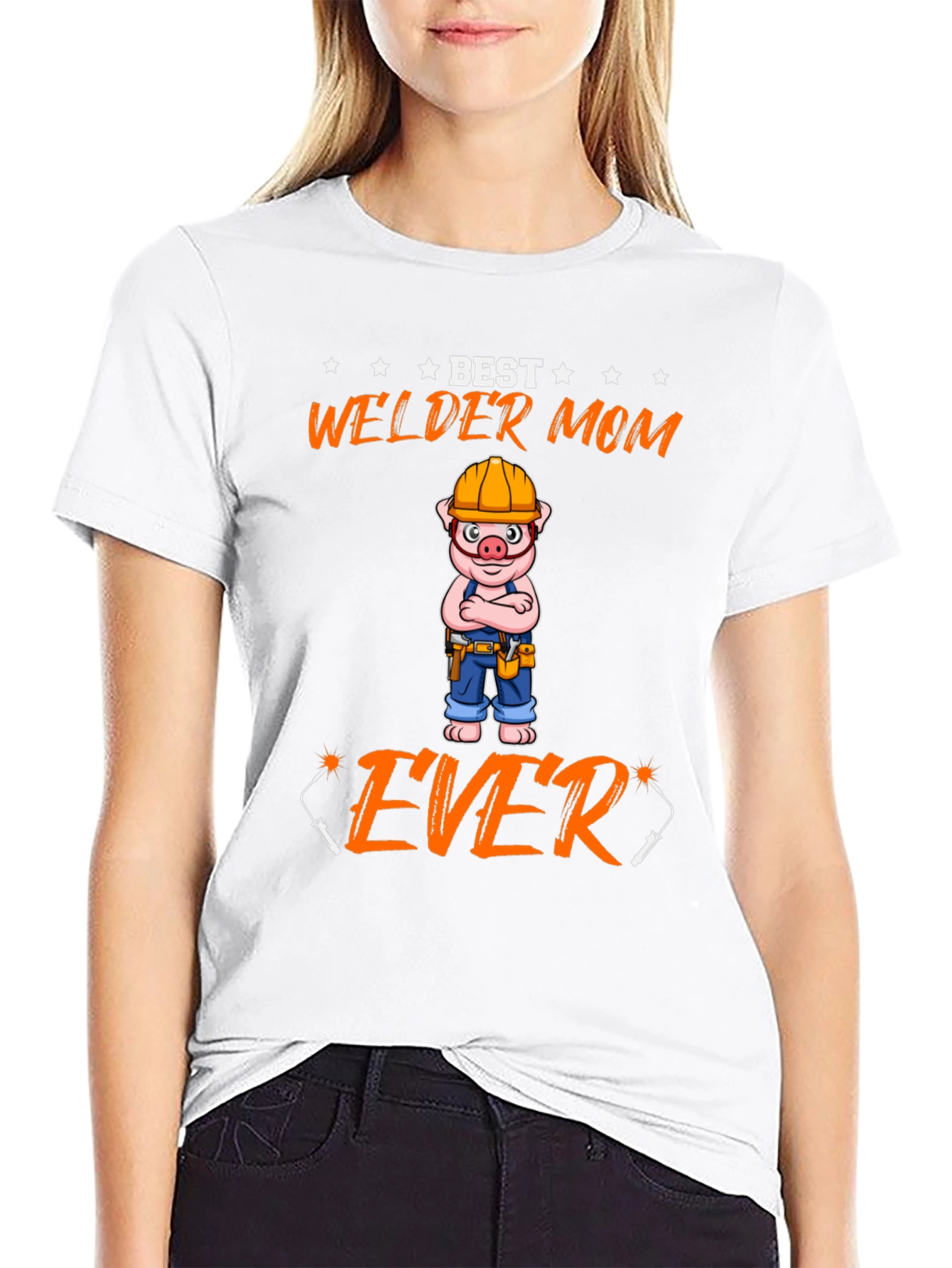 Black Best Welder Mom Ever T-Shirt - Novelty Graphic Tee view 9
