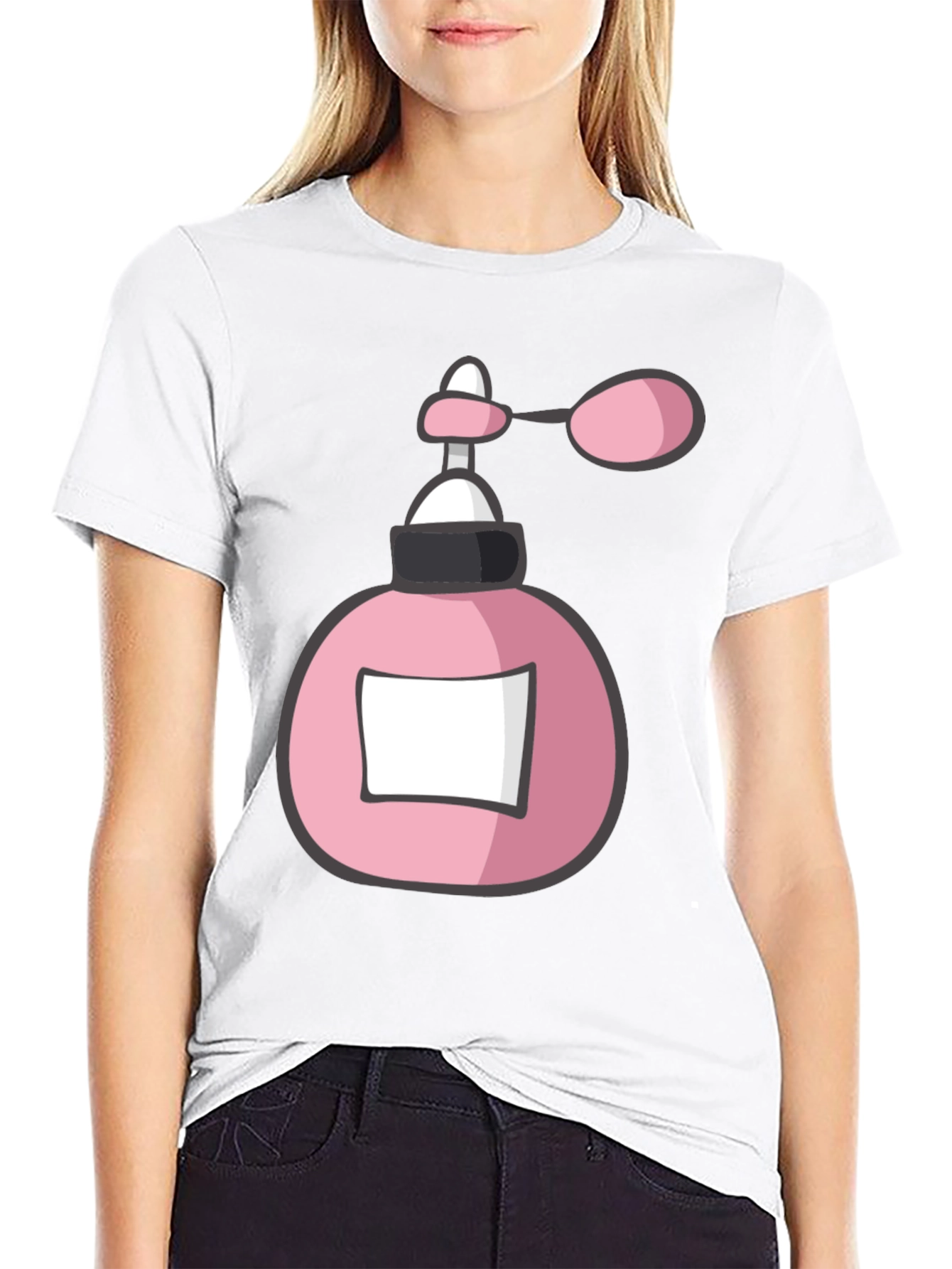 Black Pink Perfume Bottle Graphic Tee view 9