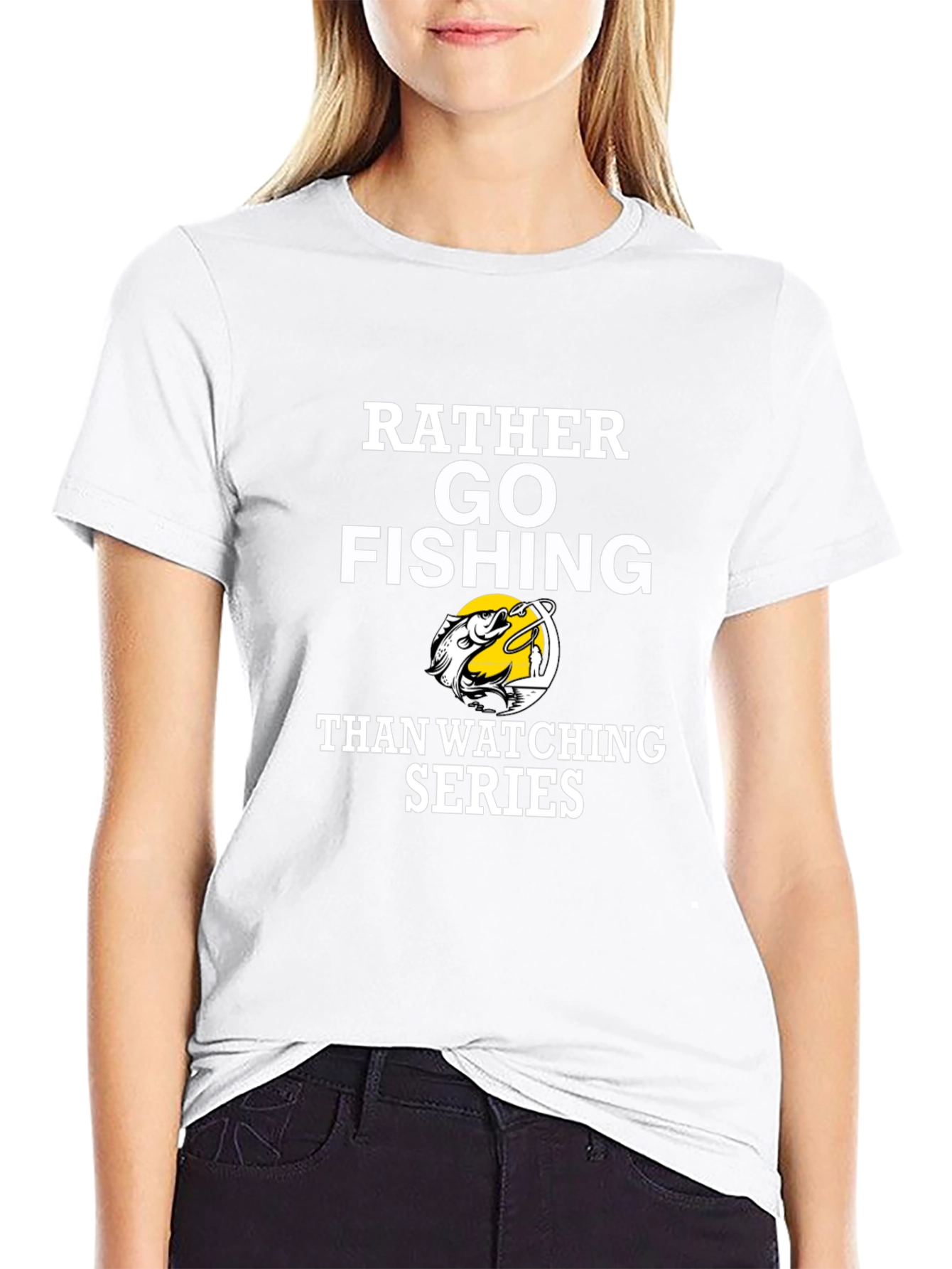Black Rather Go Fishing T-Shirt Funny Angler Tee view 9