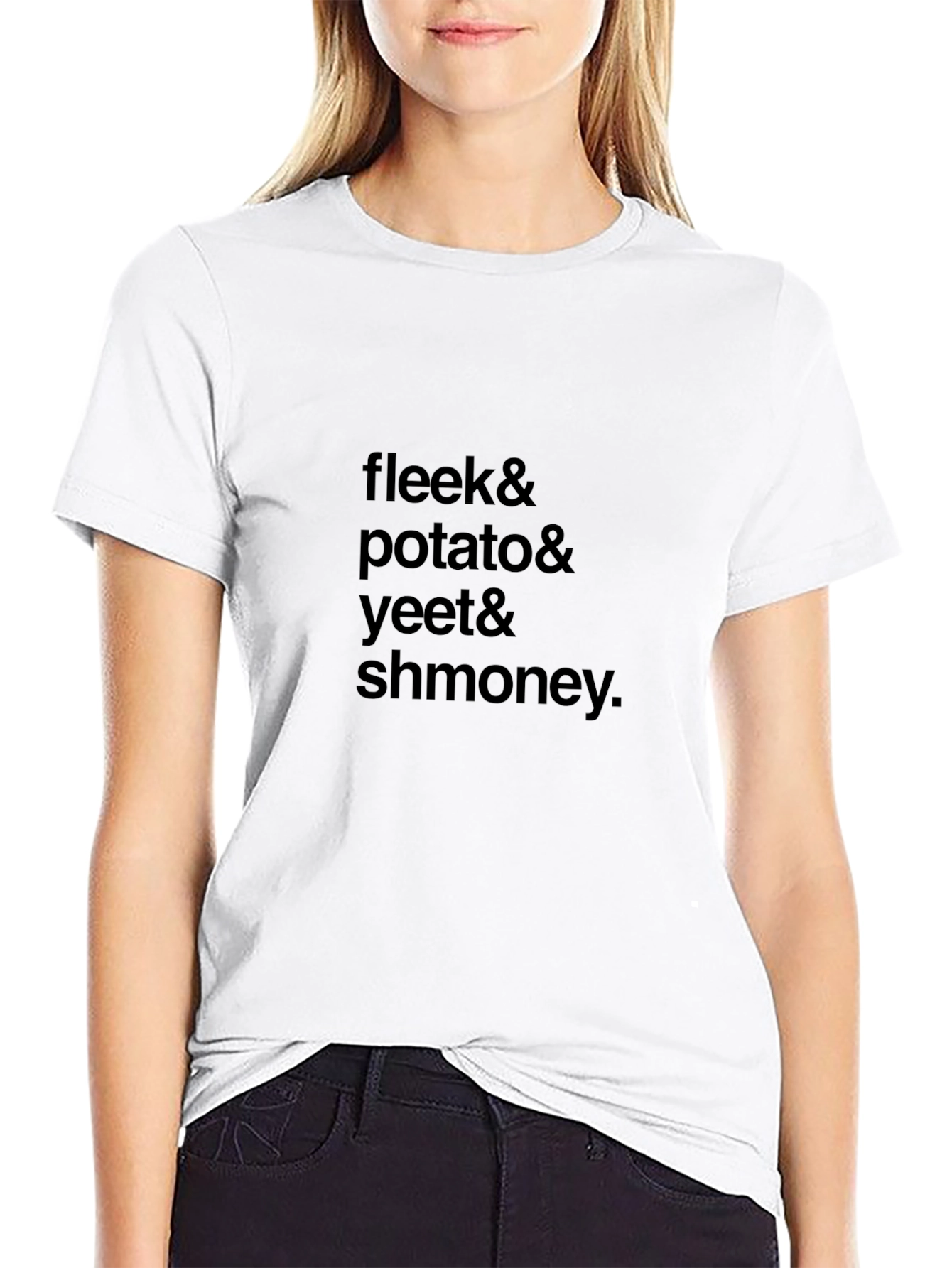 Black Fleek Potato Yeet Shmoney Black T-Shirt view 9