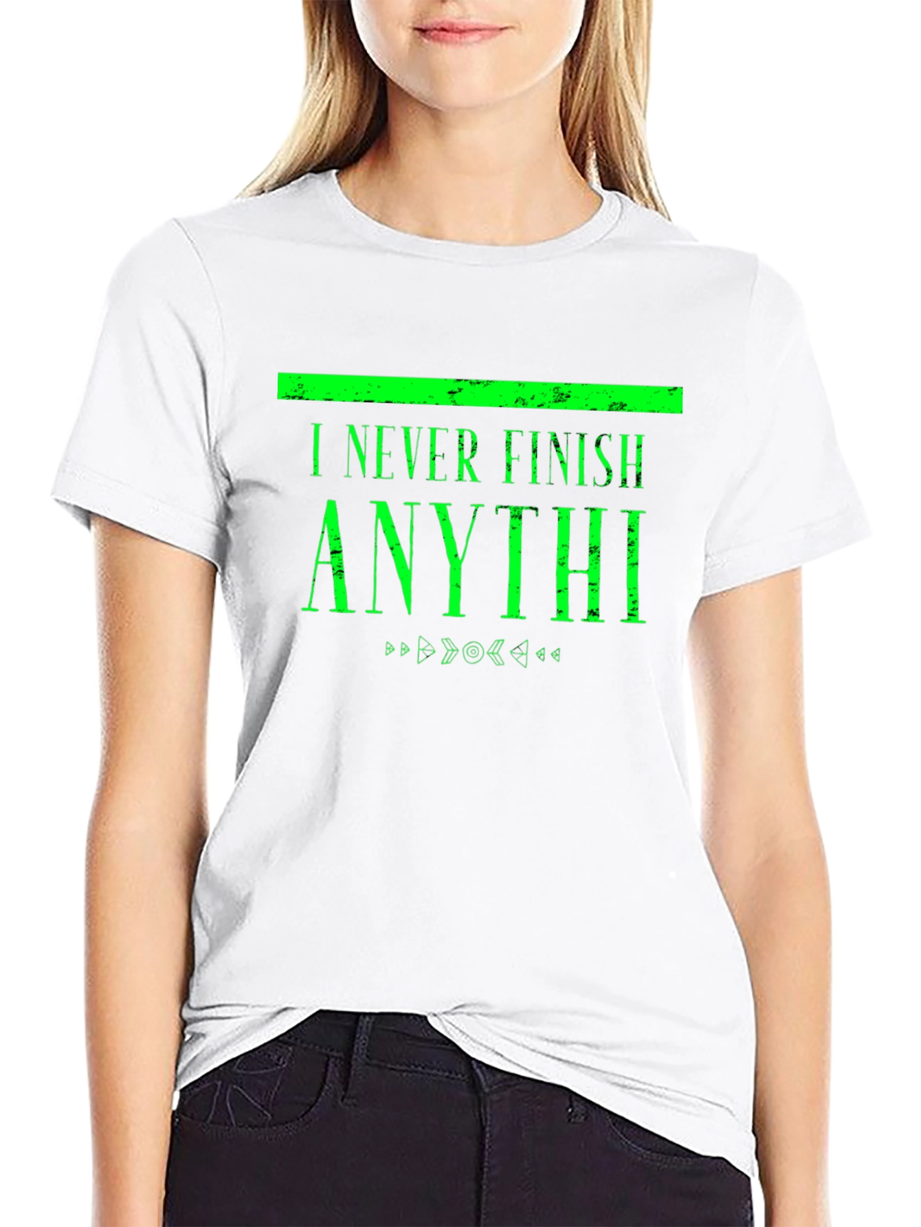 Black I Never Finish Anythi Funny T-Shirt view 9