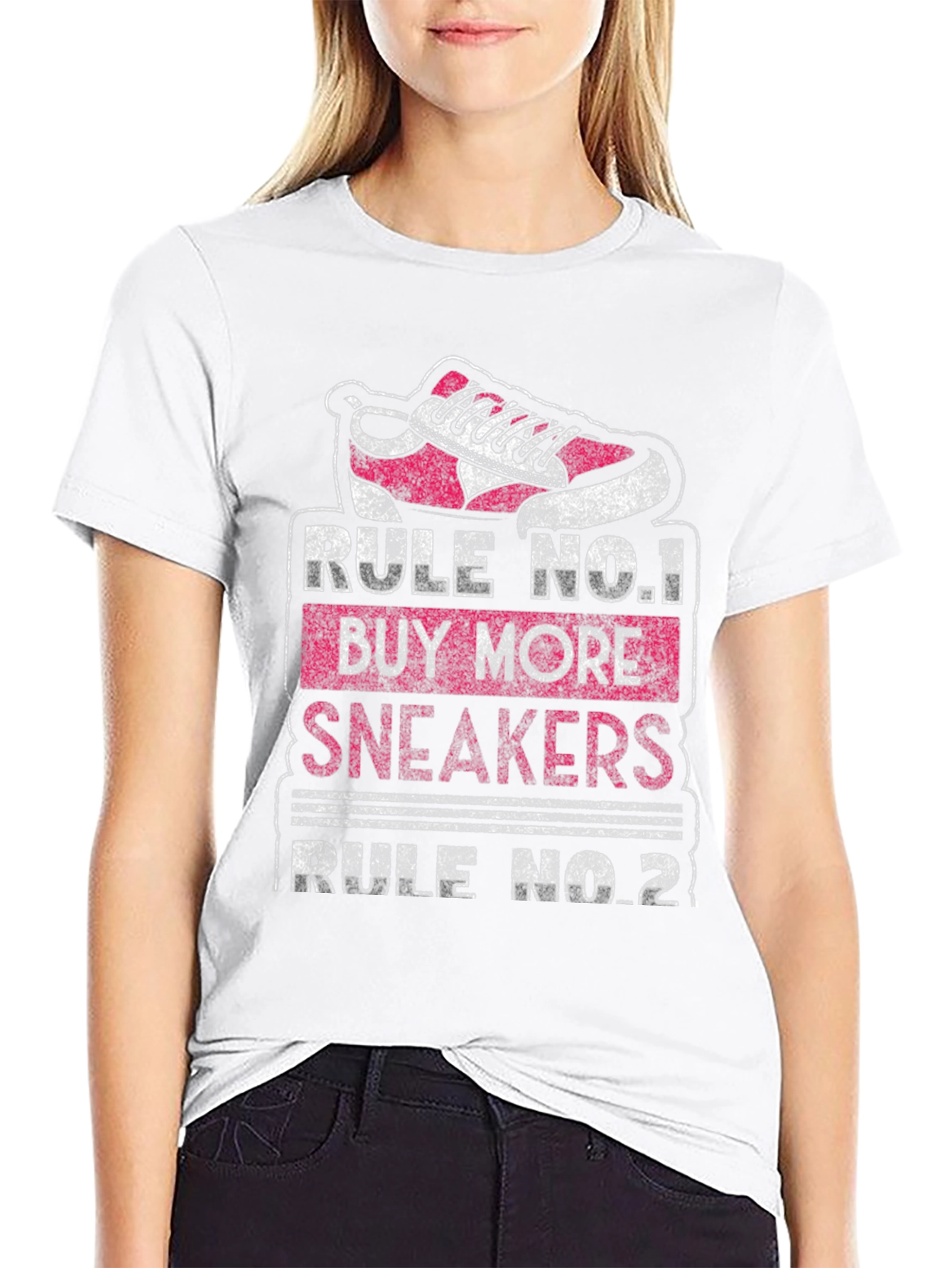 Black Rule No.1 Buy More Sneakers Graphic T-Shirt view 9