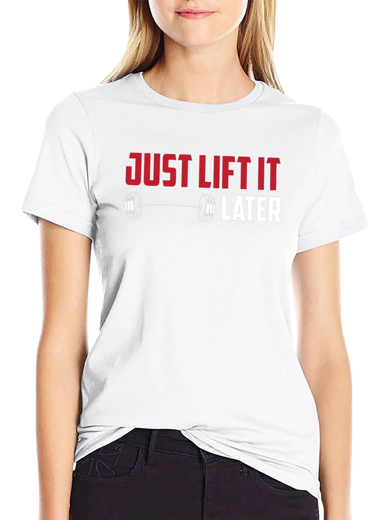 Black Just Lift It Later Funny Workout T-Shirt view 9