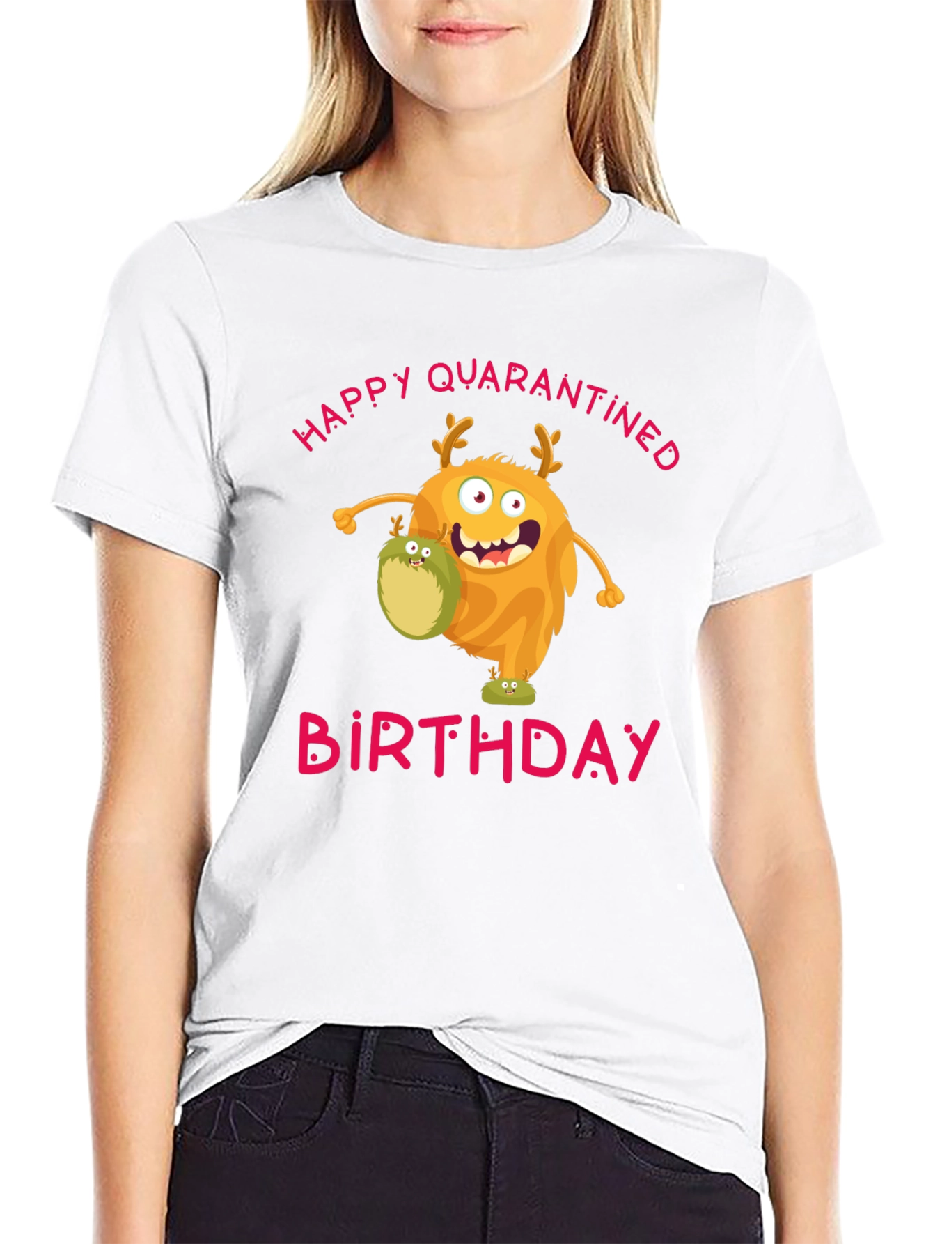 Black Quarantined Birthday Monster Graphic T-Shirt view 9