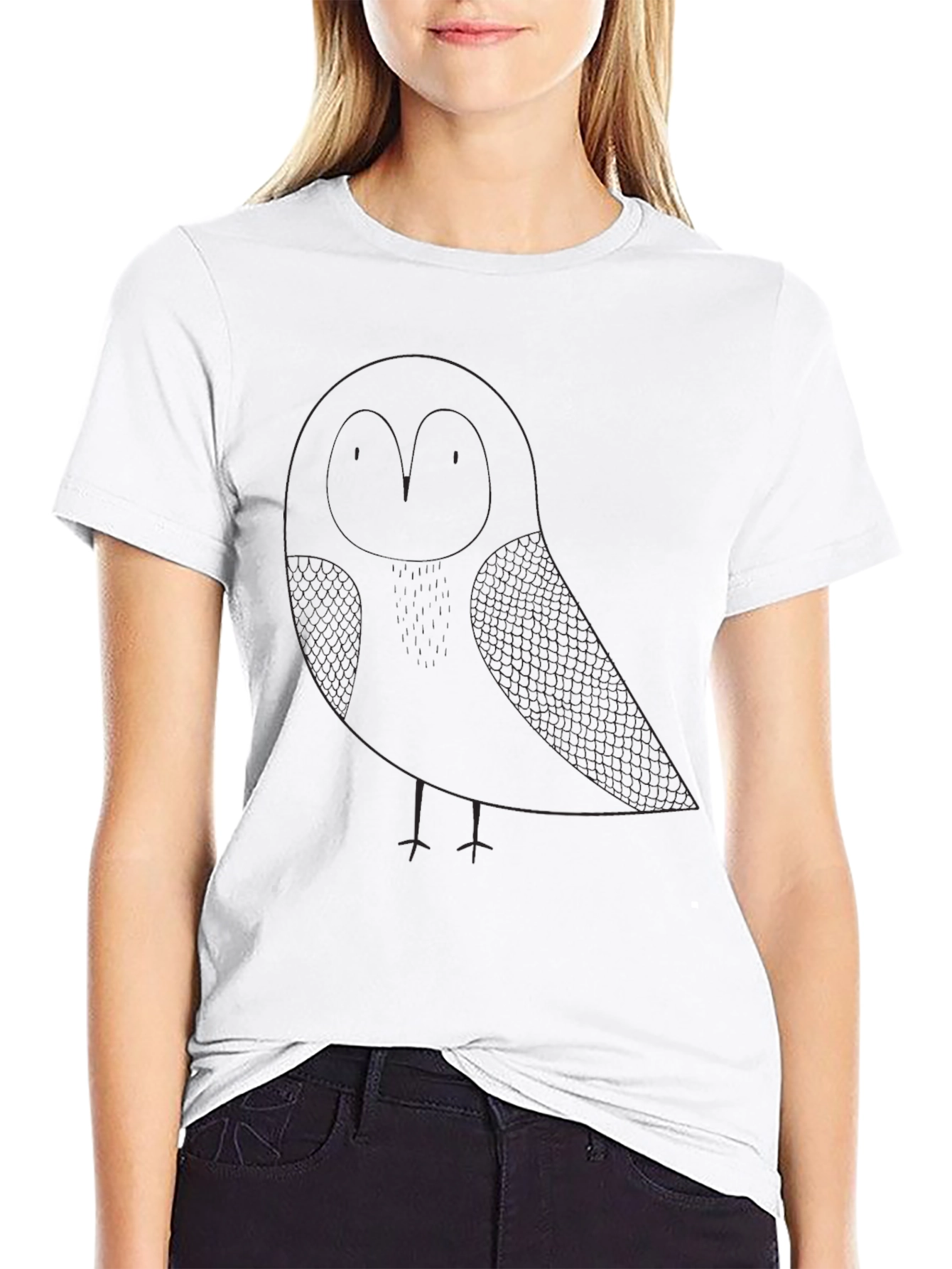 Black Men's Black Owl Graphic T-Shirt - Casual Style view 9