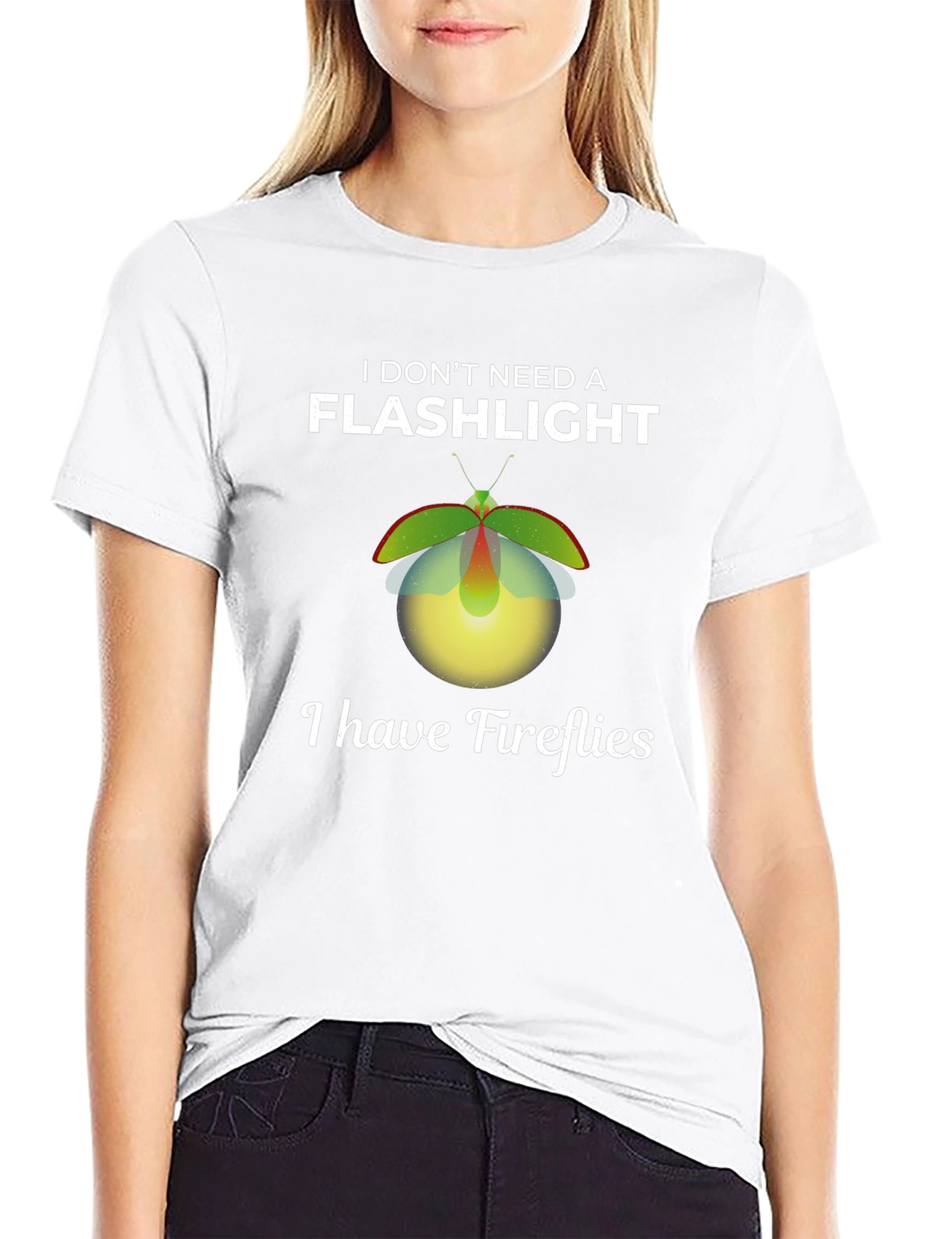 Black Fireflies Graphic T-Shirt - Novelty Glow Design view 9