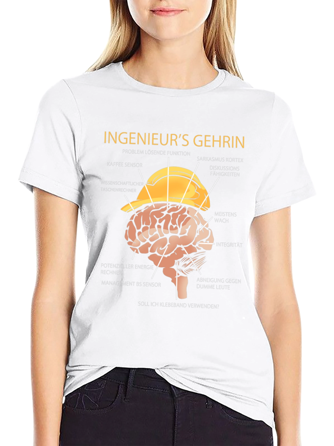 Black Engineer's Brain T-Shirt - Funny Sarcasm Tee view 9