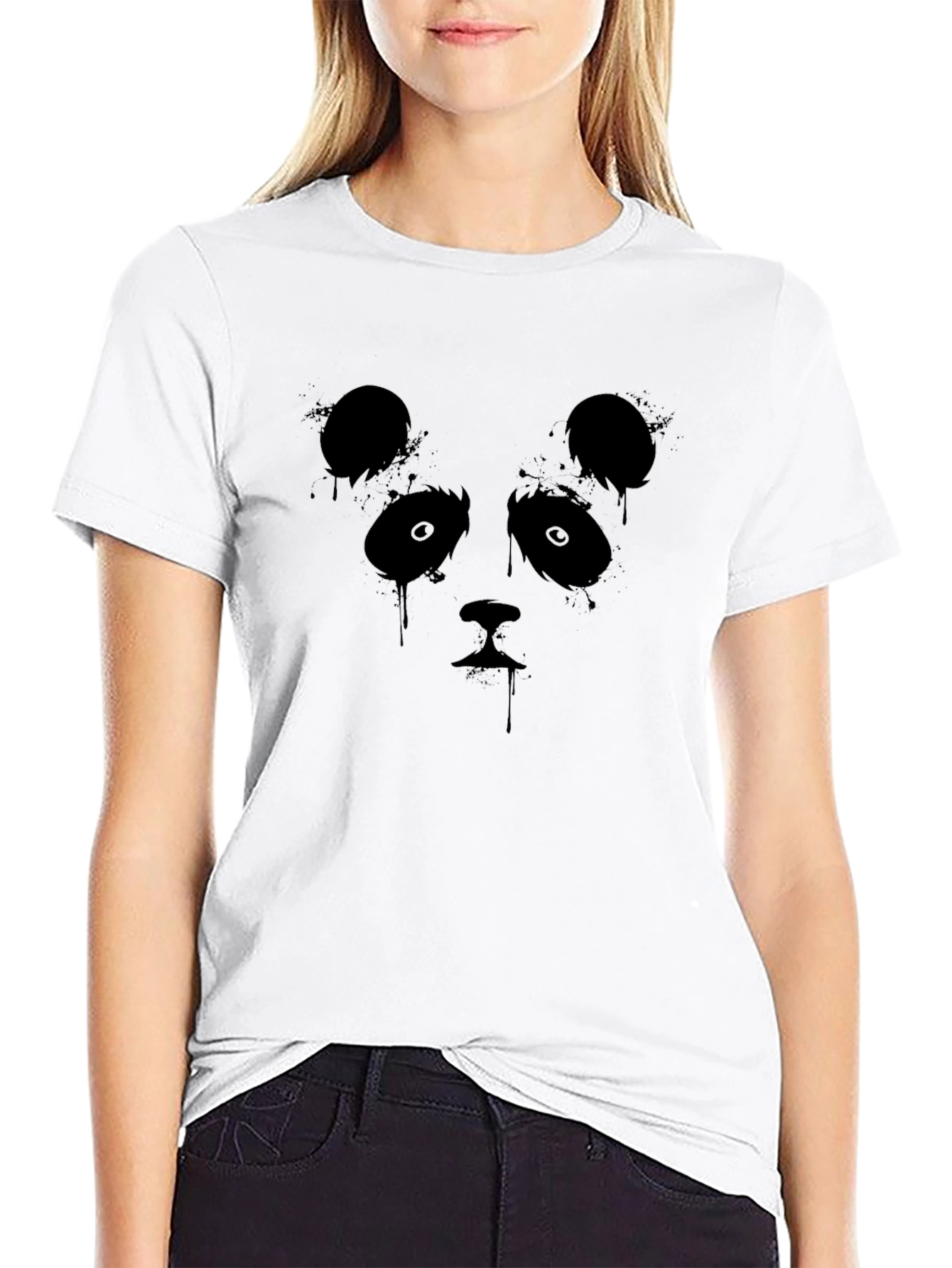 Black Panda Graphic Black T-Shirt view 9
