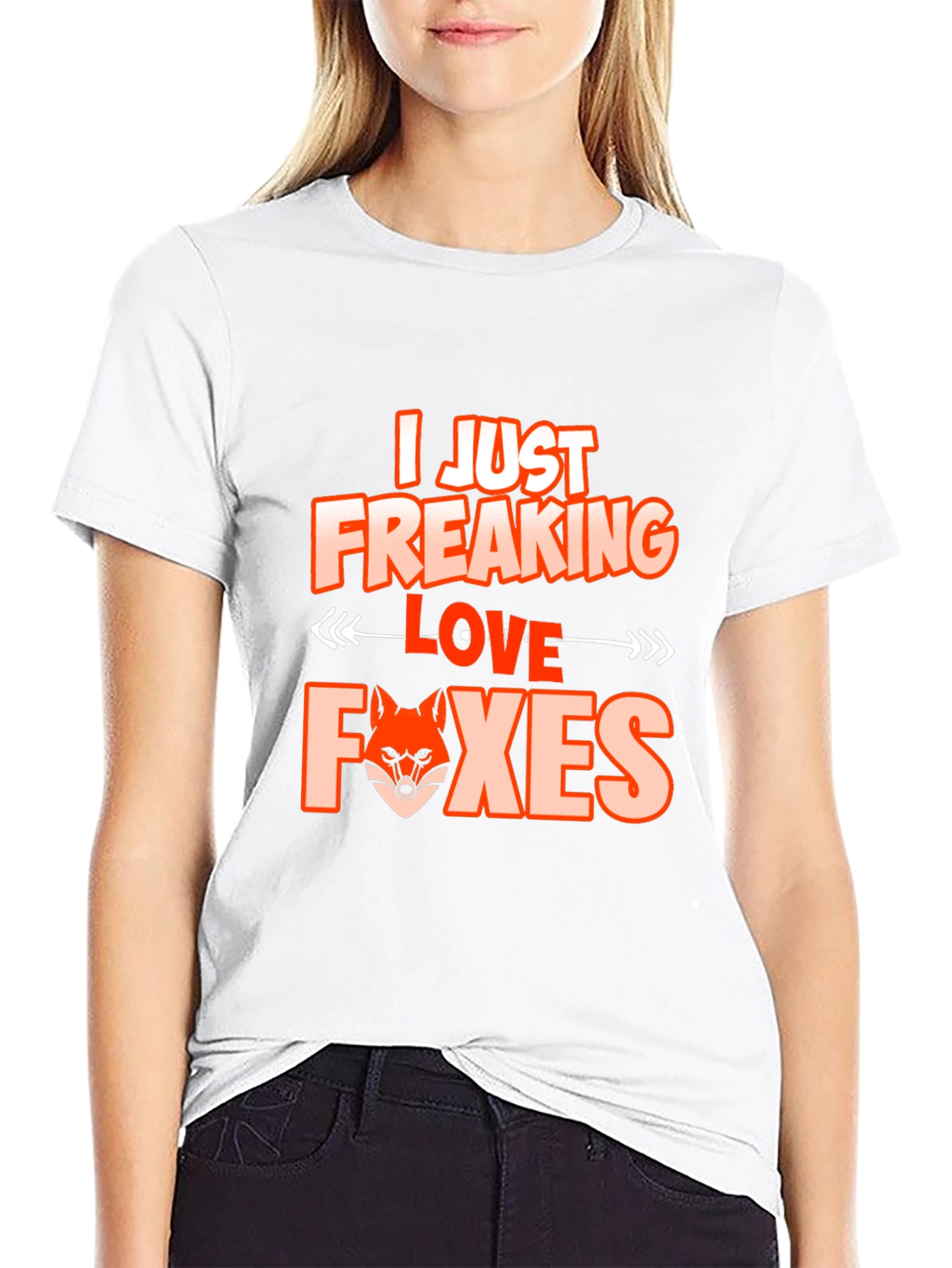 Black I Love Foxes Graphic Tee - Unique Fox Lover T-Shirt view 9