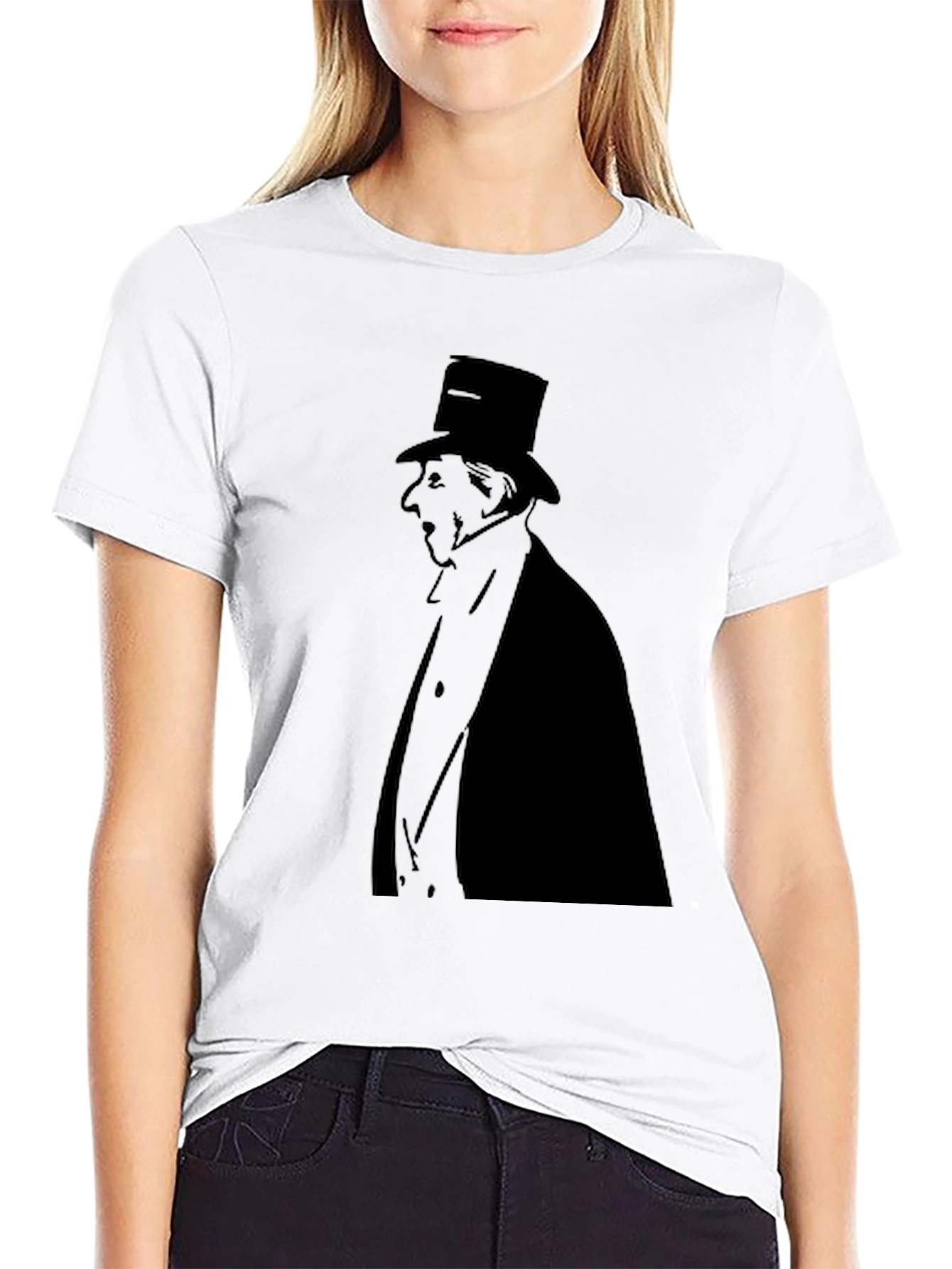 Black Gentleman Silhouette Black Tee view 9