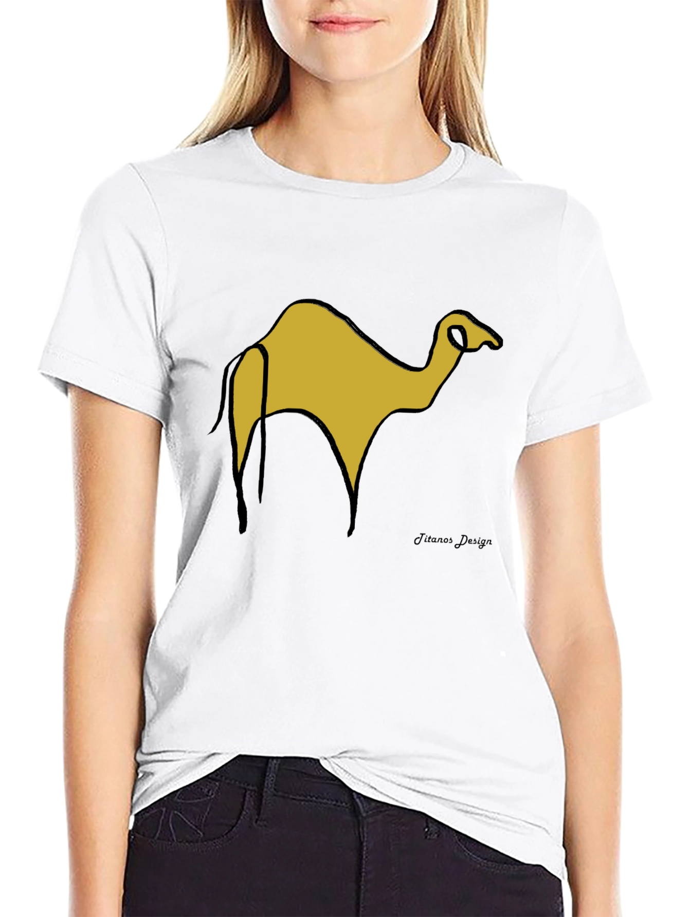 Black Black T-Shirt with Camel Graphic view 9