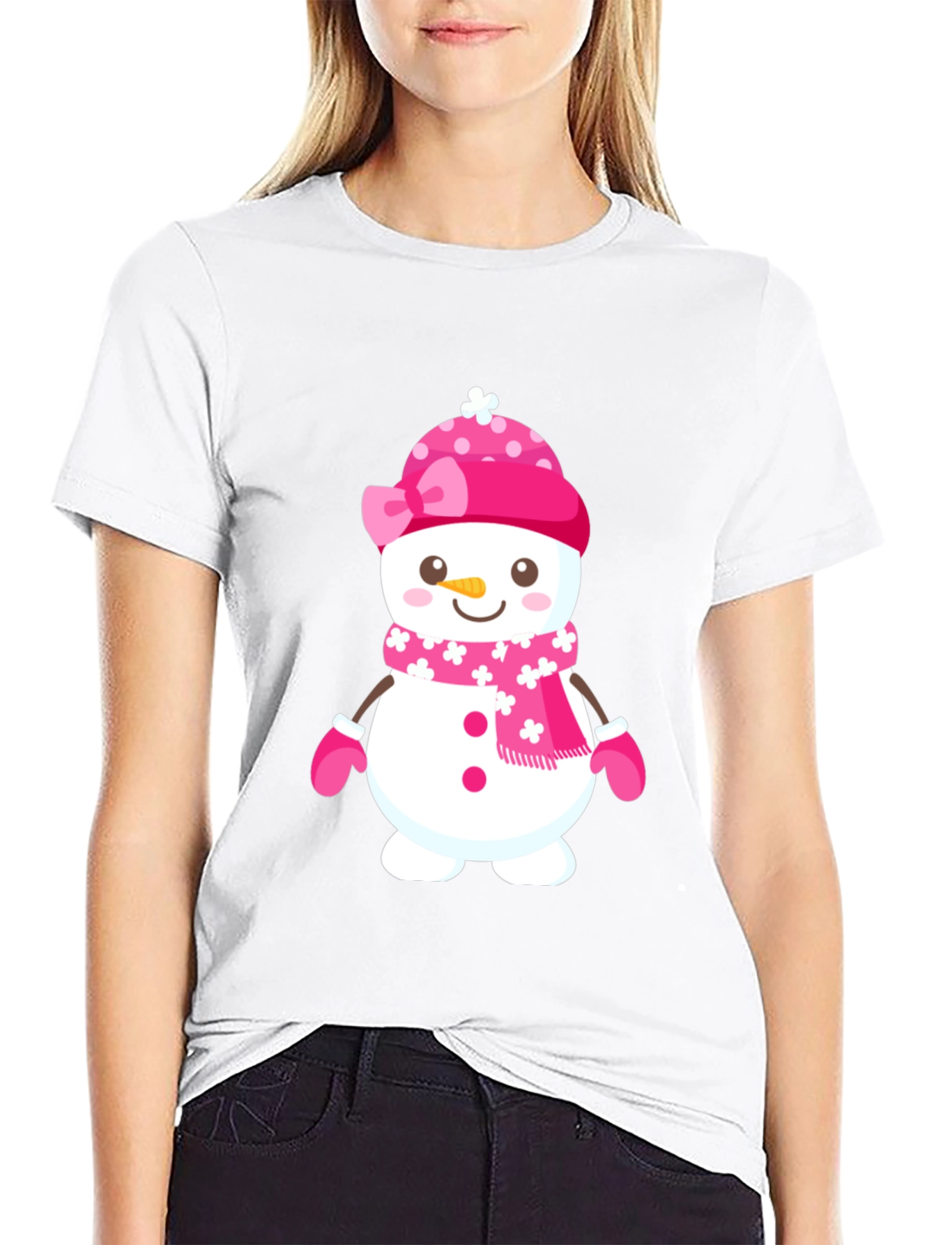 Black Festive Snowman Graphic T-Shirt view 9