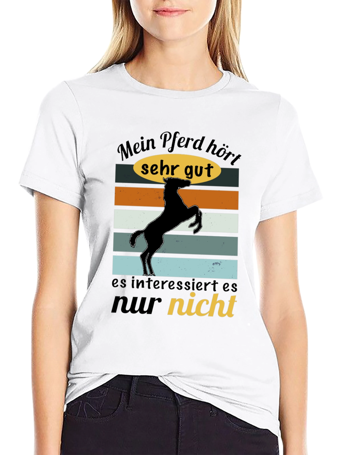 Black Mein Pferd Hört Shirt view 9