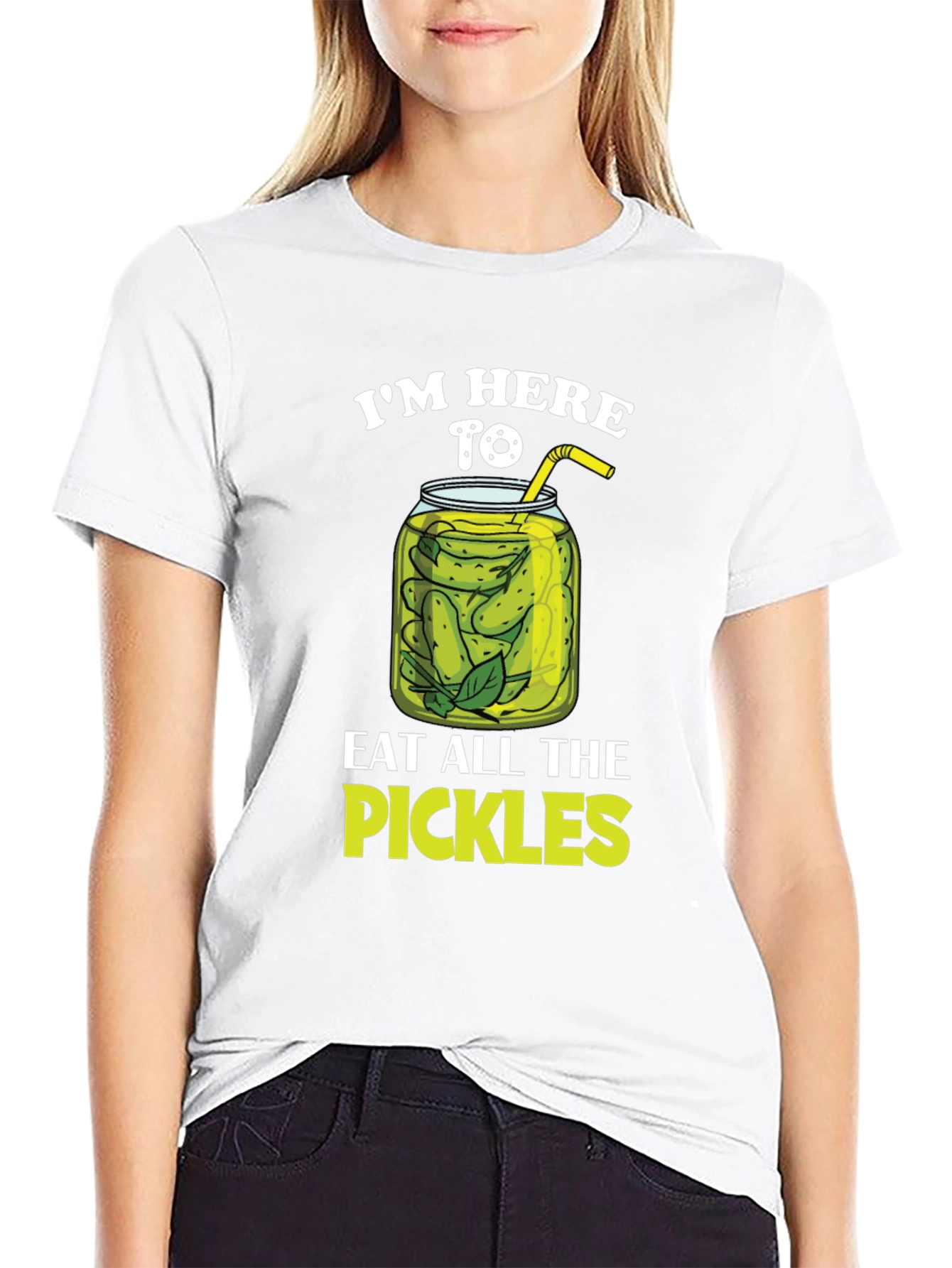 Black Pickle Lover T-Shirt - I'm Here To Eat All The Pickles view 9