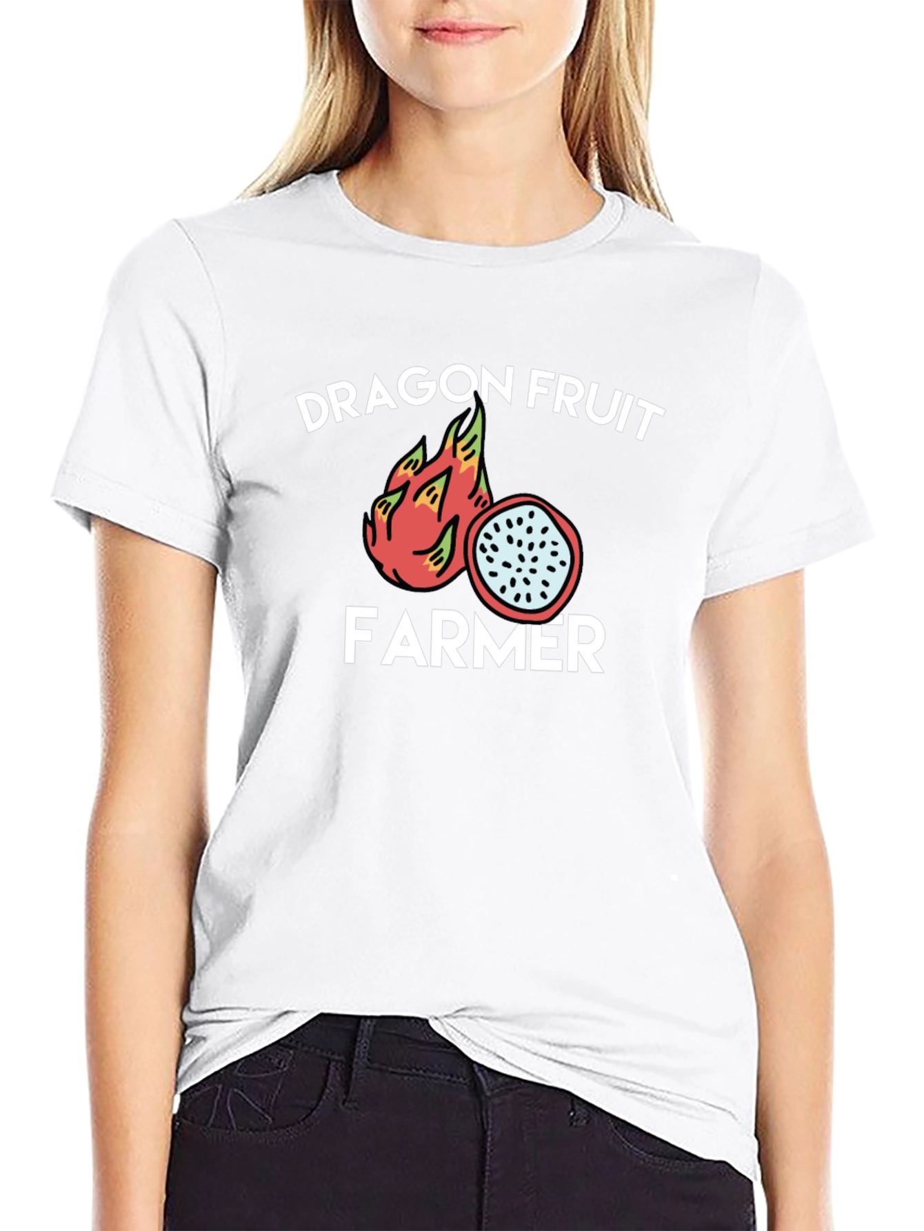 Black Dragon Fruit Farmer Graphic Tee - Black Cotton T-Shirt view 9