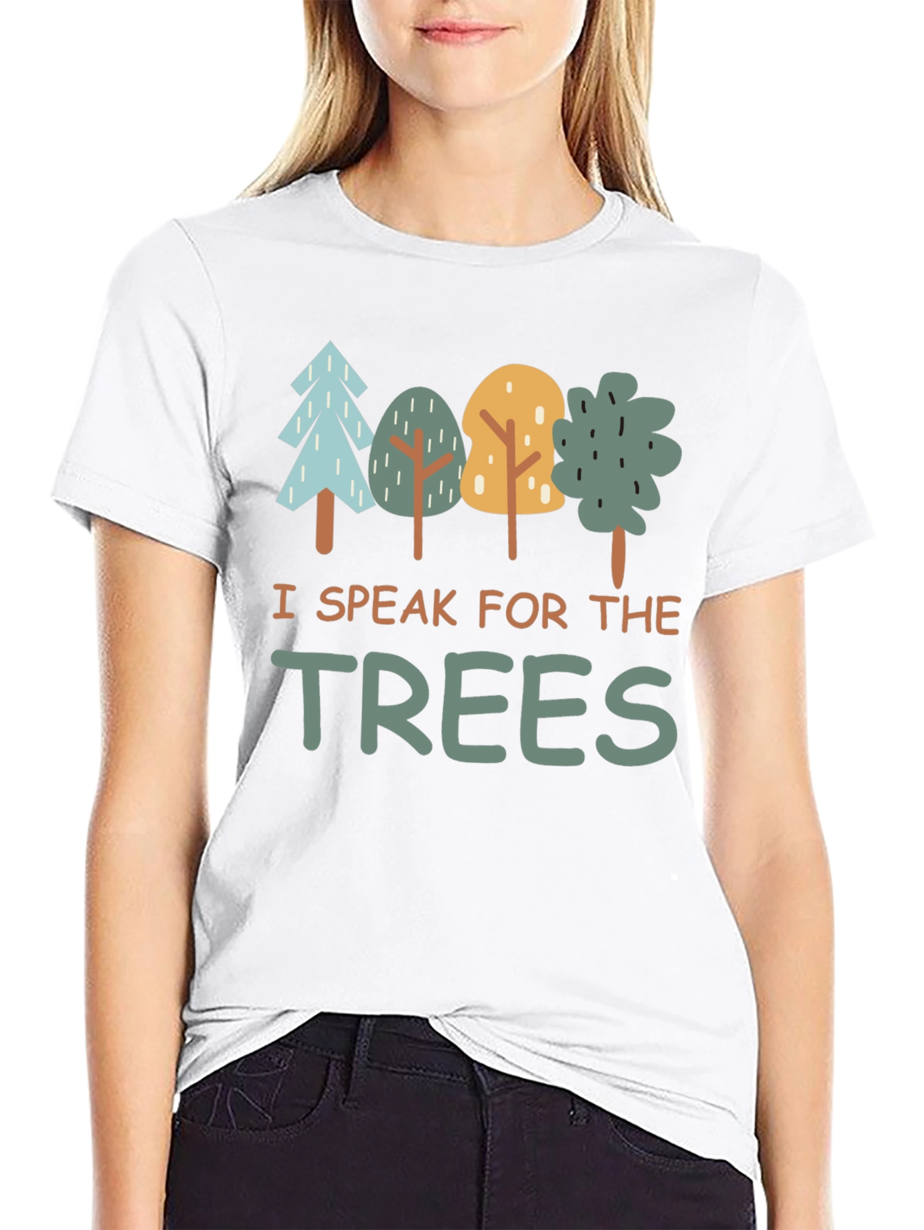 Black I Speak for the Trees Graphic T-Shirt view 9