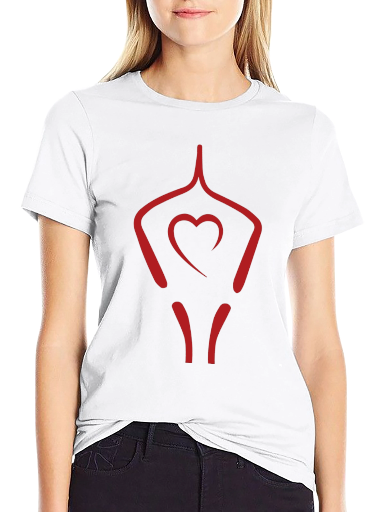 Black Heart Yoga Pose Black T-Shirt view 9