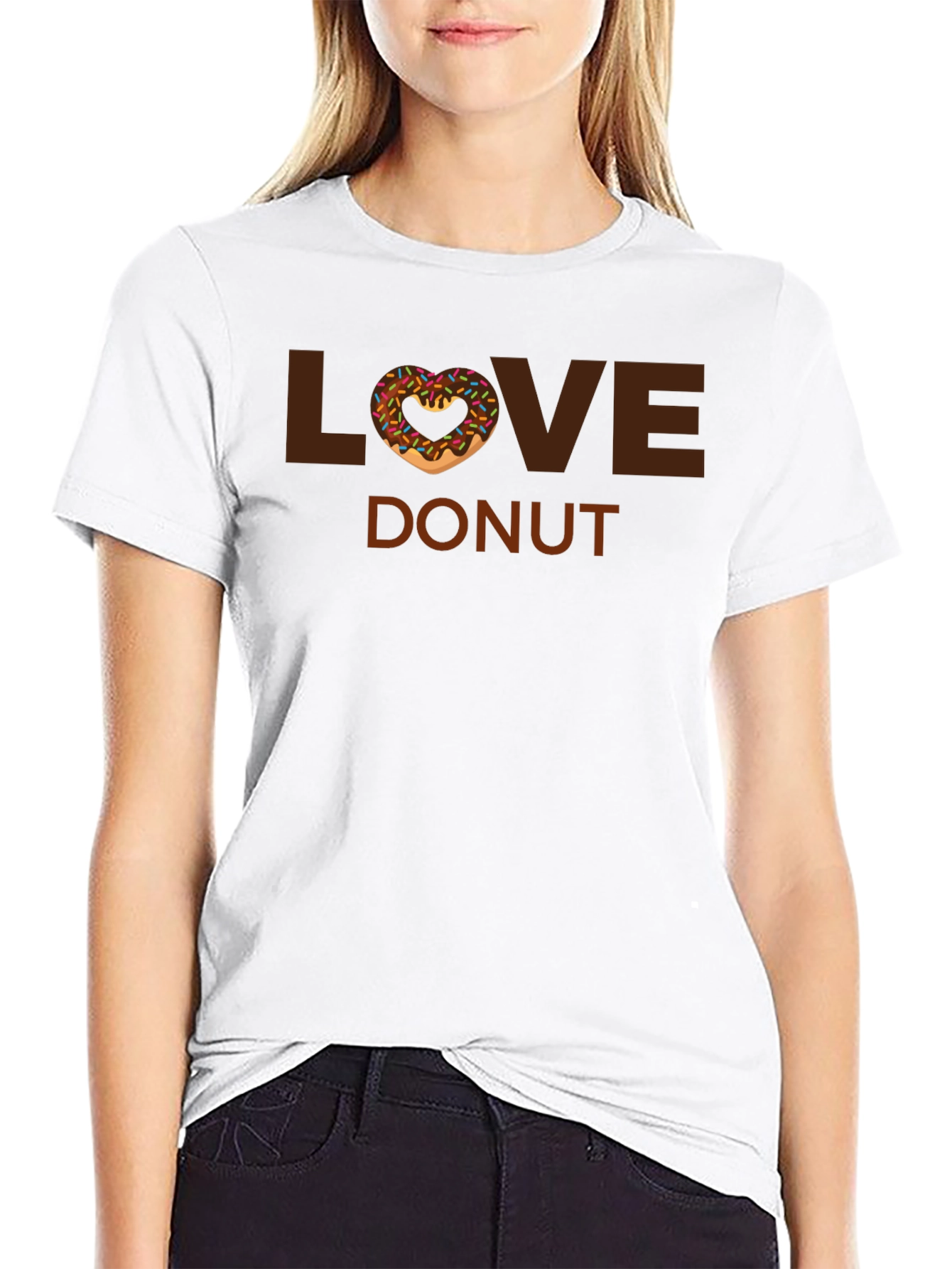 Black Love Donut T-Shirt - Fun Graphic Tee view 9