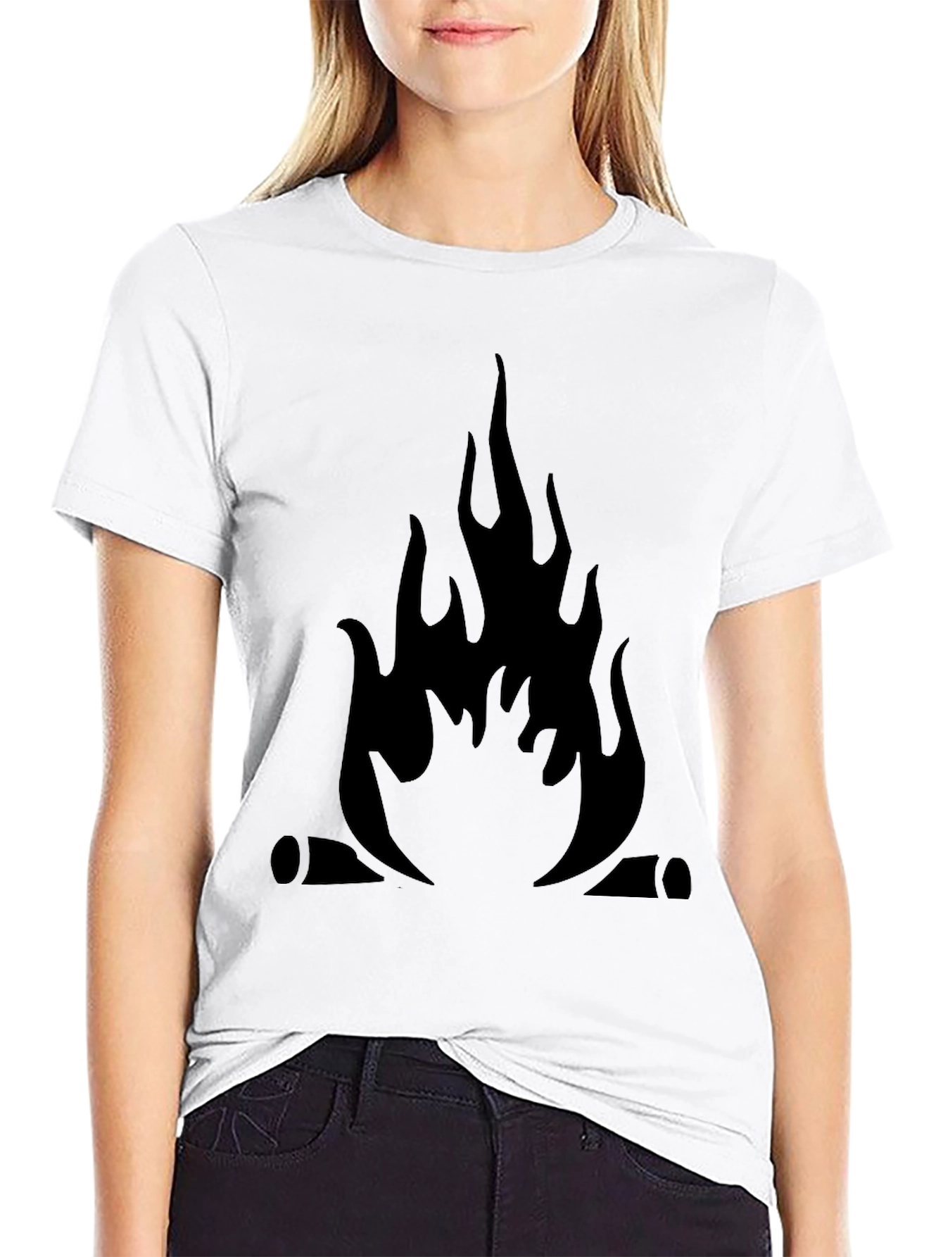 Black Campfire Graphic Tee - Black Cotton Comfort view 9
