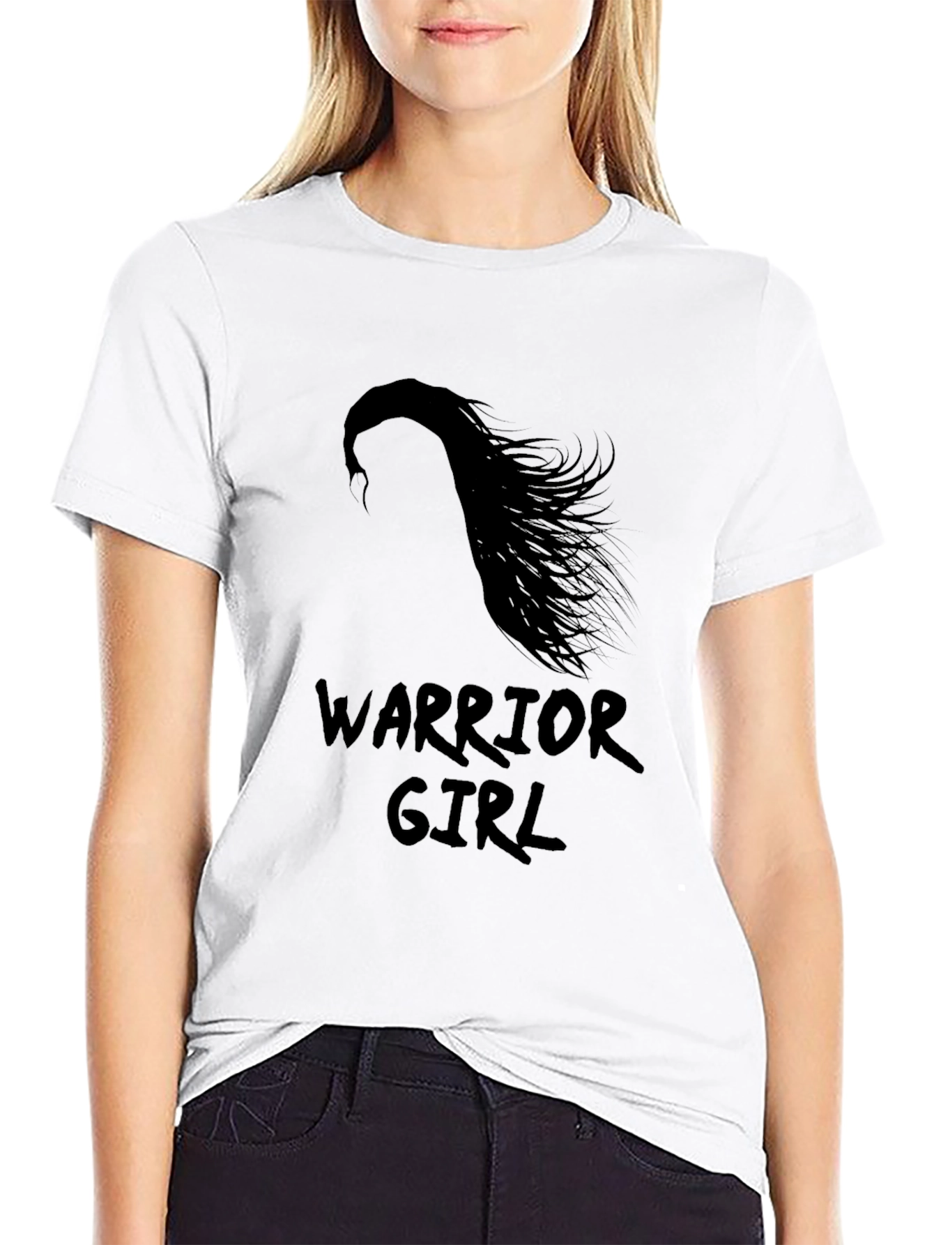 Black Warrior Girl Black Graphic T-Shirt view 9