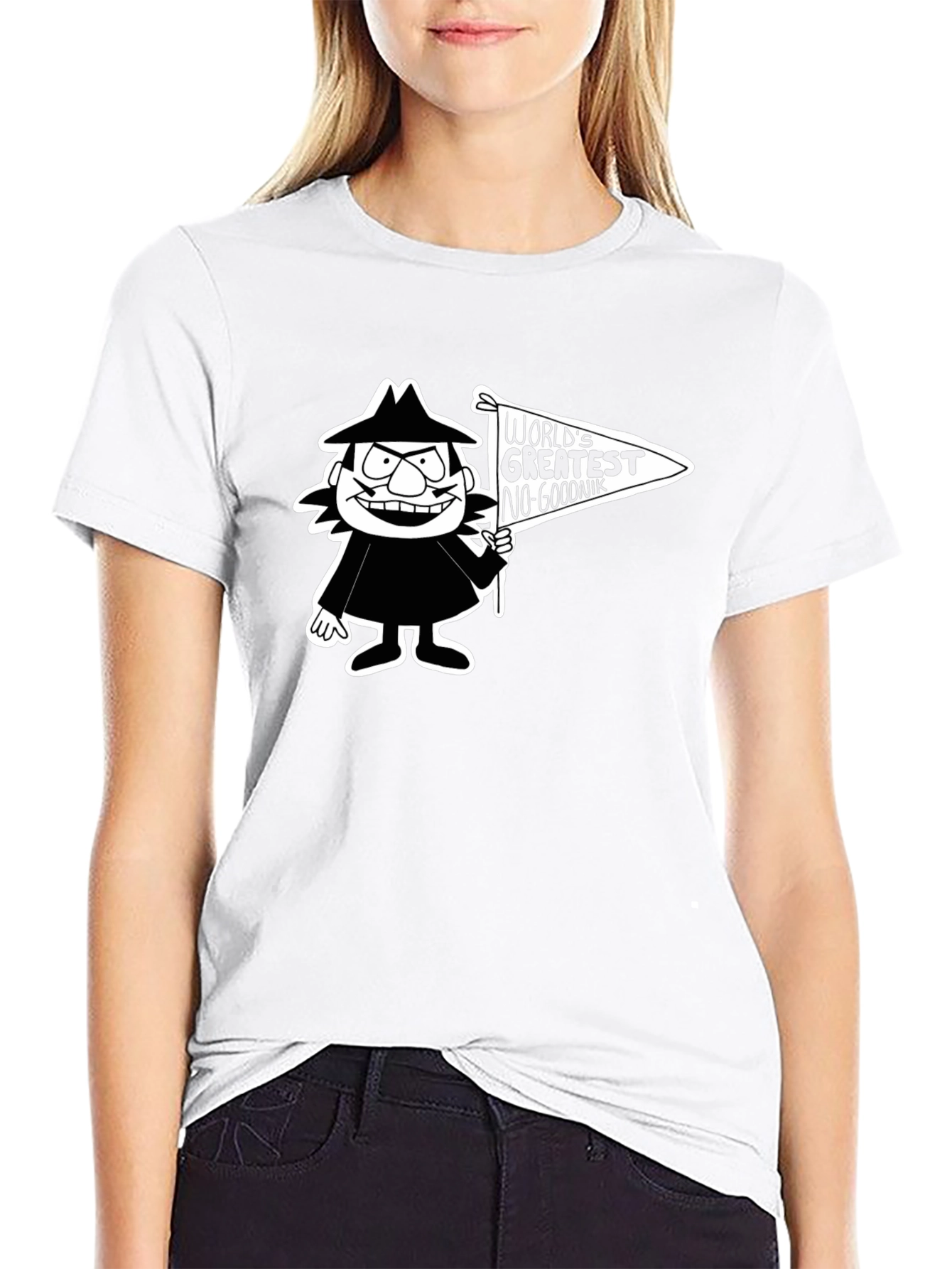 Black World's Greatest No-Goodnik T-Shirt view 9