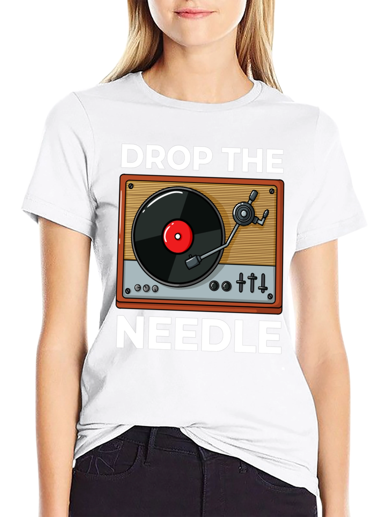 Black Drop the Needle Graphic T-Shirt view 9