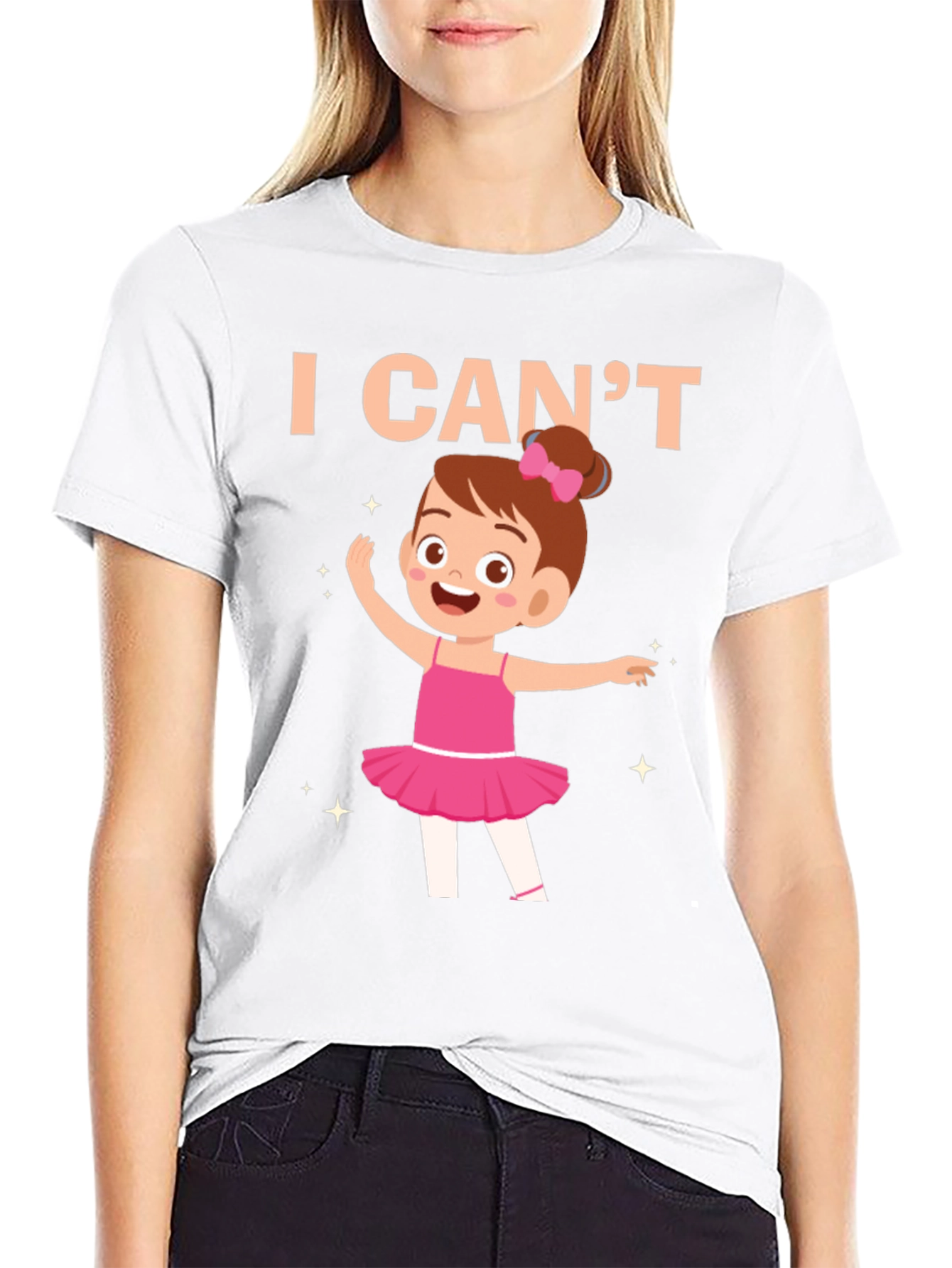 Black I Can't Ballerina Black T-Shirt view 9