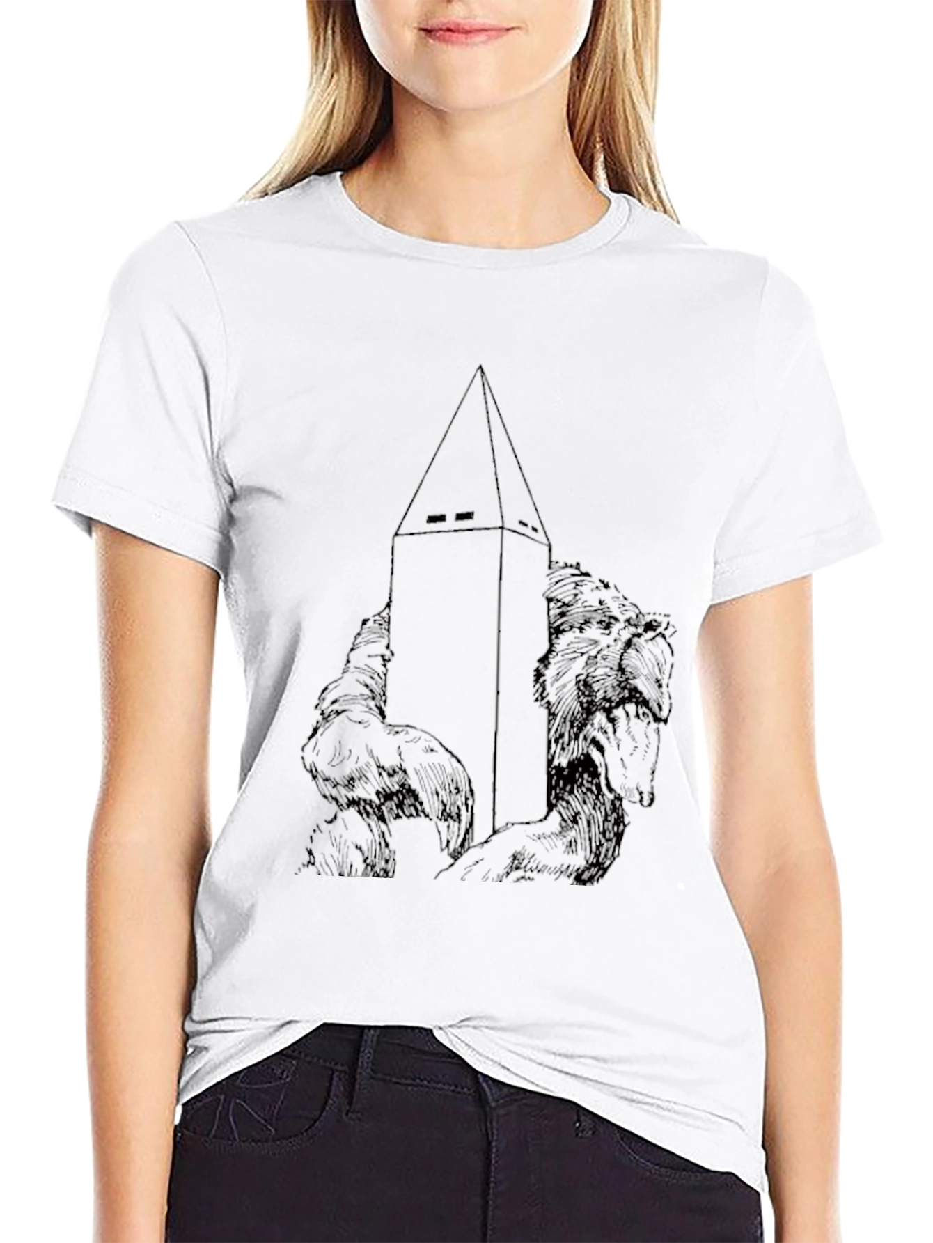 Black Tower and Wolves Graphic T-Shirt - Black view 9