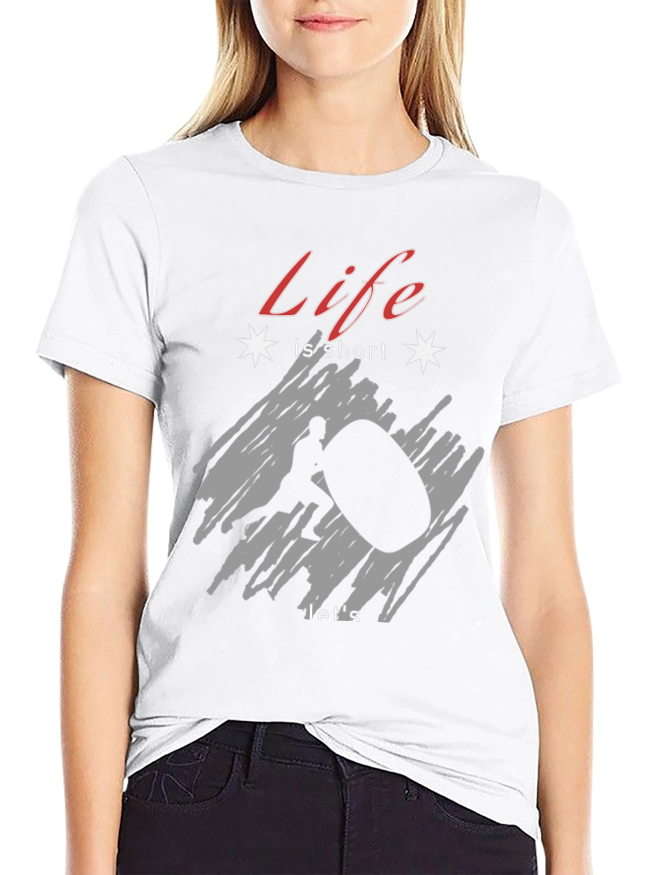 Black Life is Short Atlas Stone T-Shirt - Black view 9