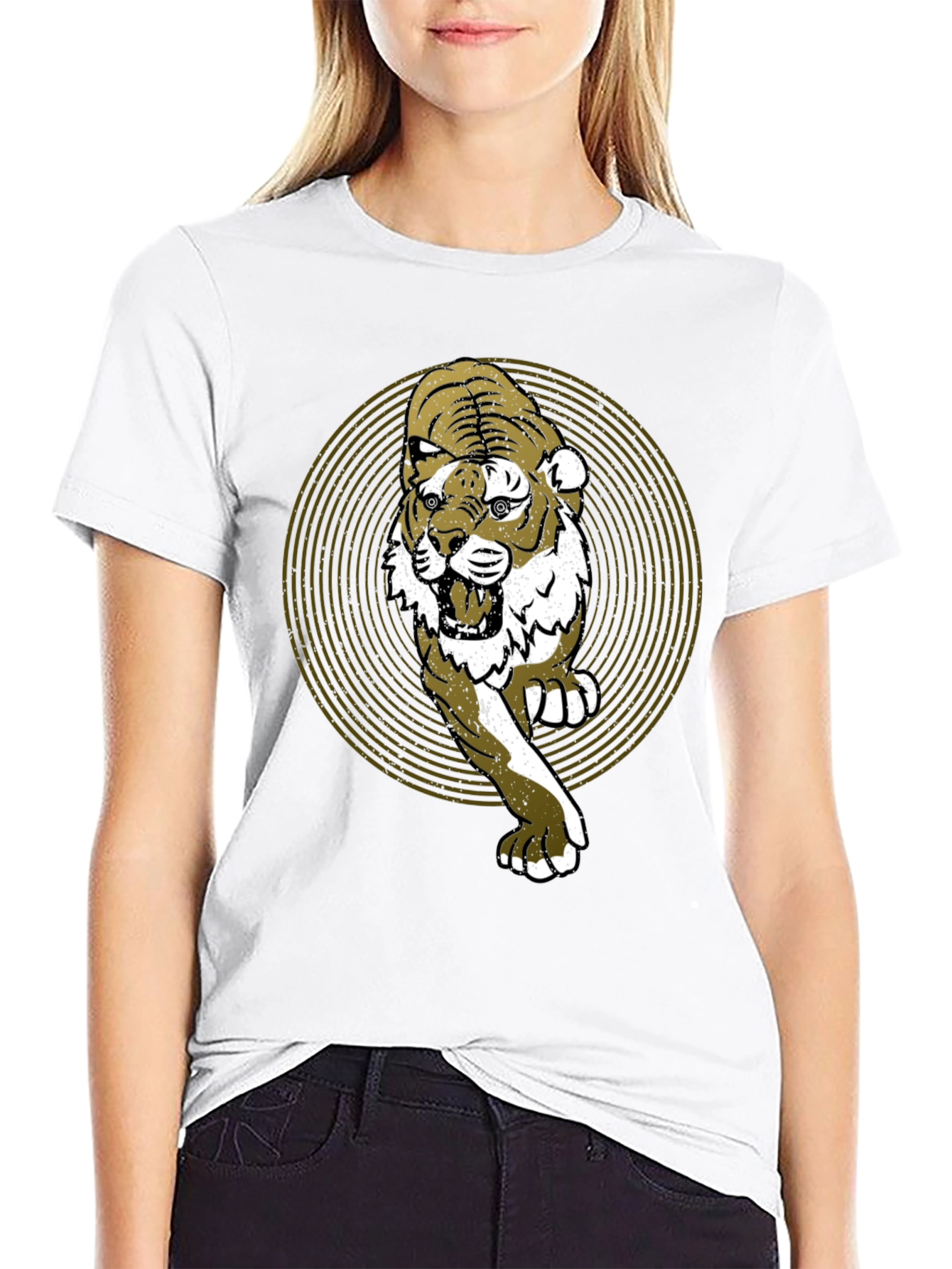 Black Tiger Graphic Print Black T-Shirt view 9