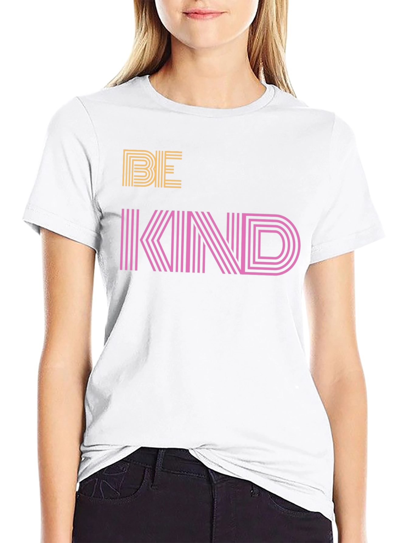 Black Be Kind Graphic Tee - Black Cotton T-Shirt view 9