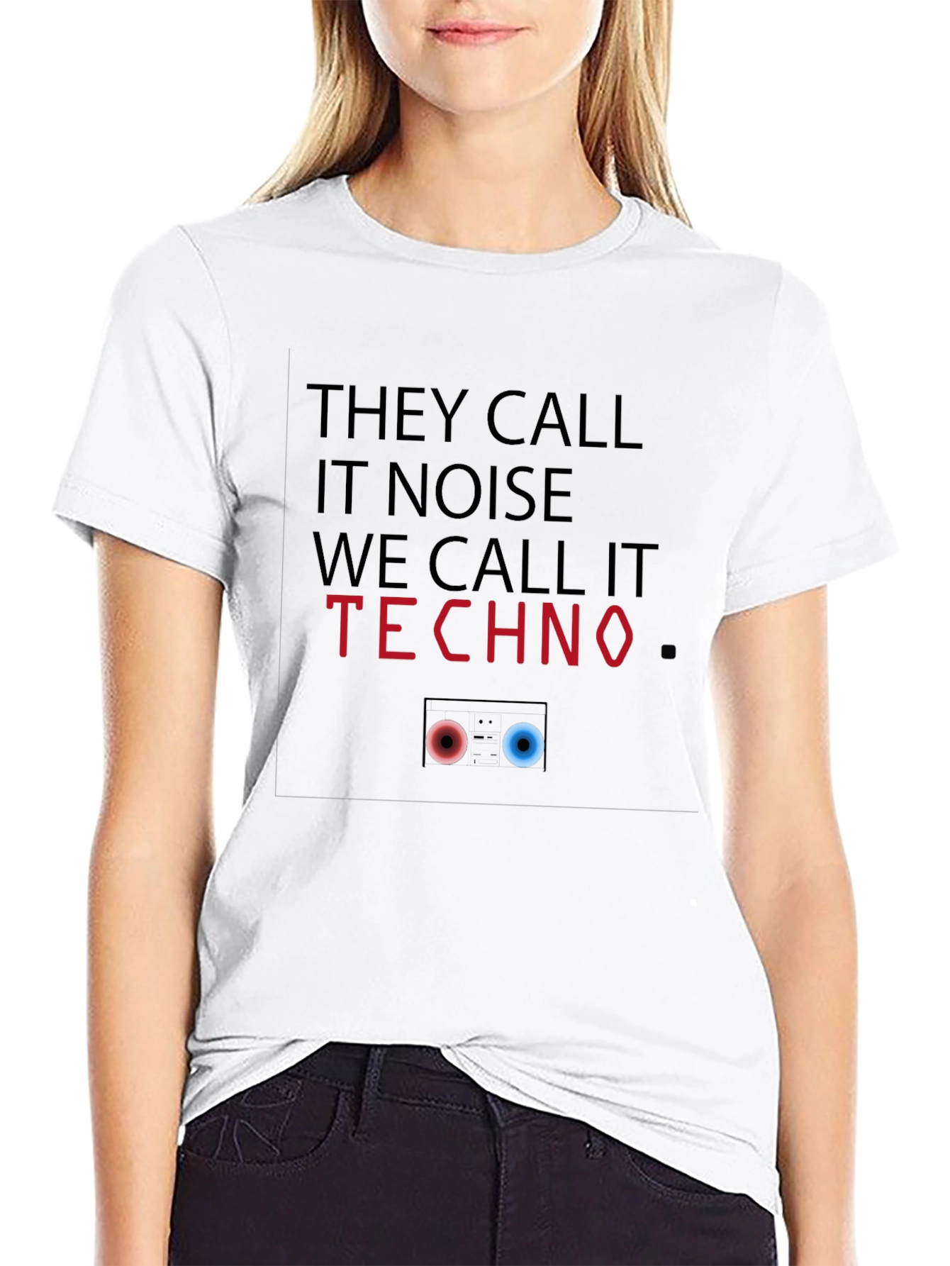 Black Techno Music Graphic T-Shirt view 9