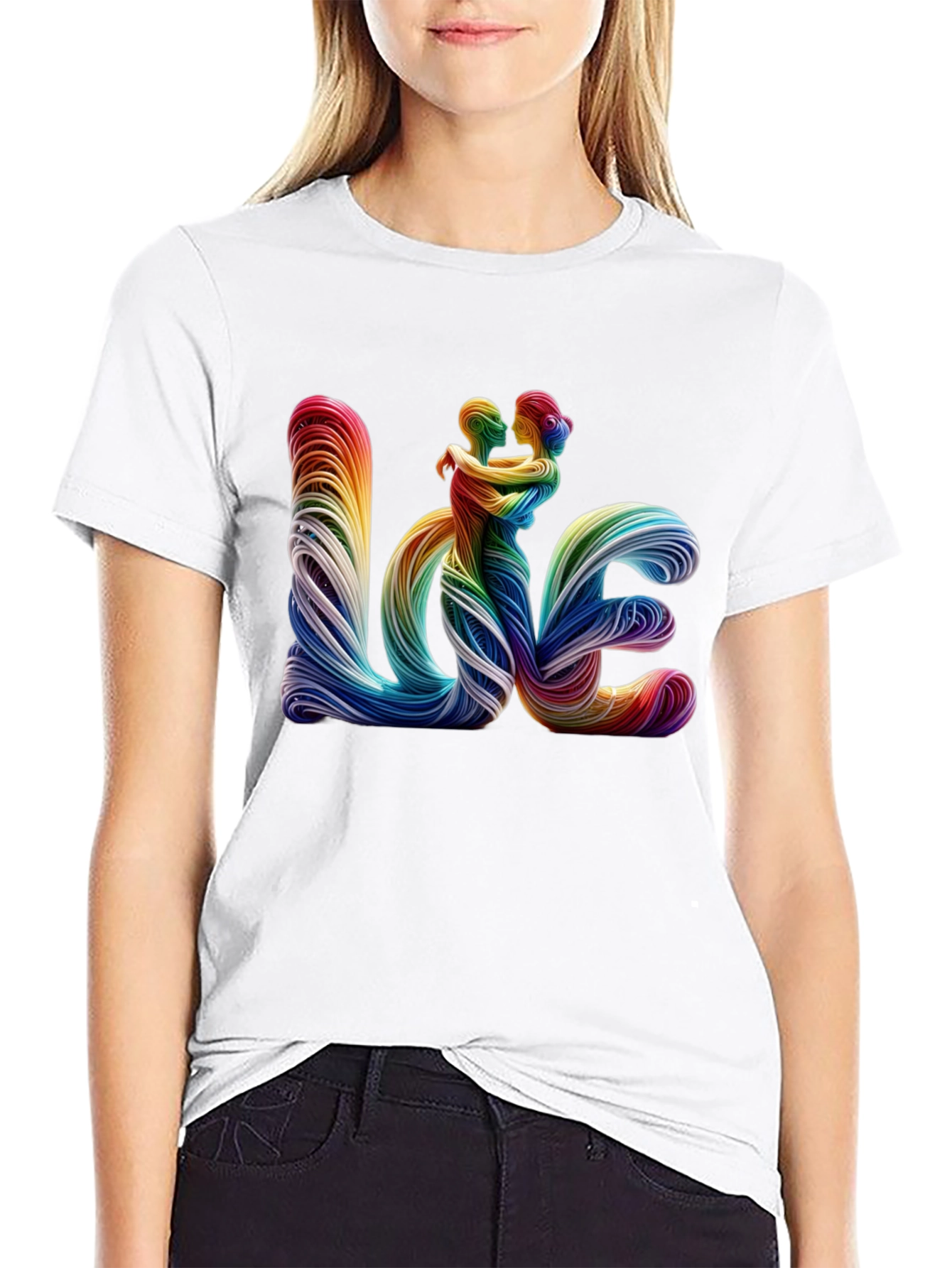 Black Rainbow LOVE Graphic Tee - LGBTQ Pride Shirt view 9