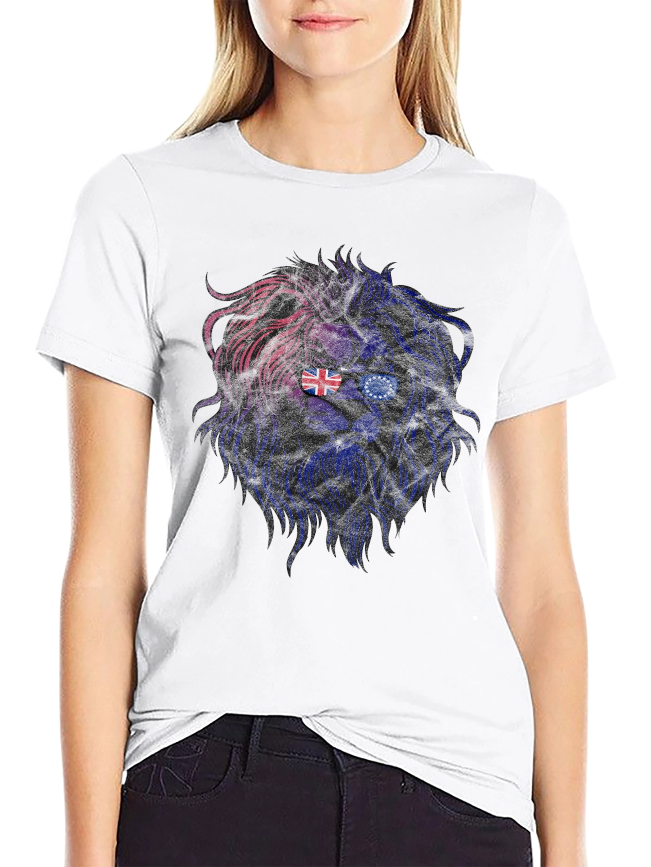 Black Lion Head Graphic Tee view 9