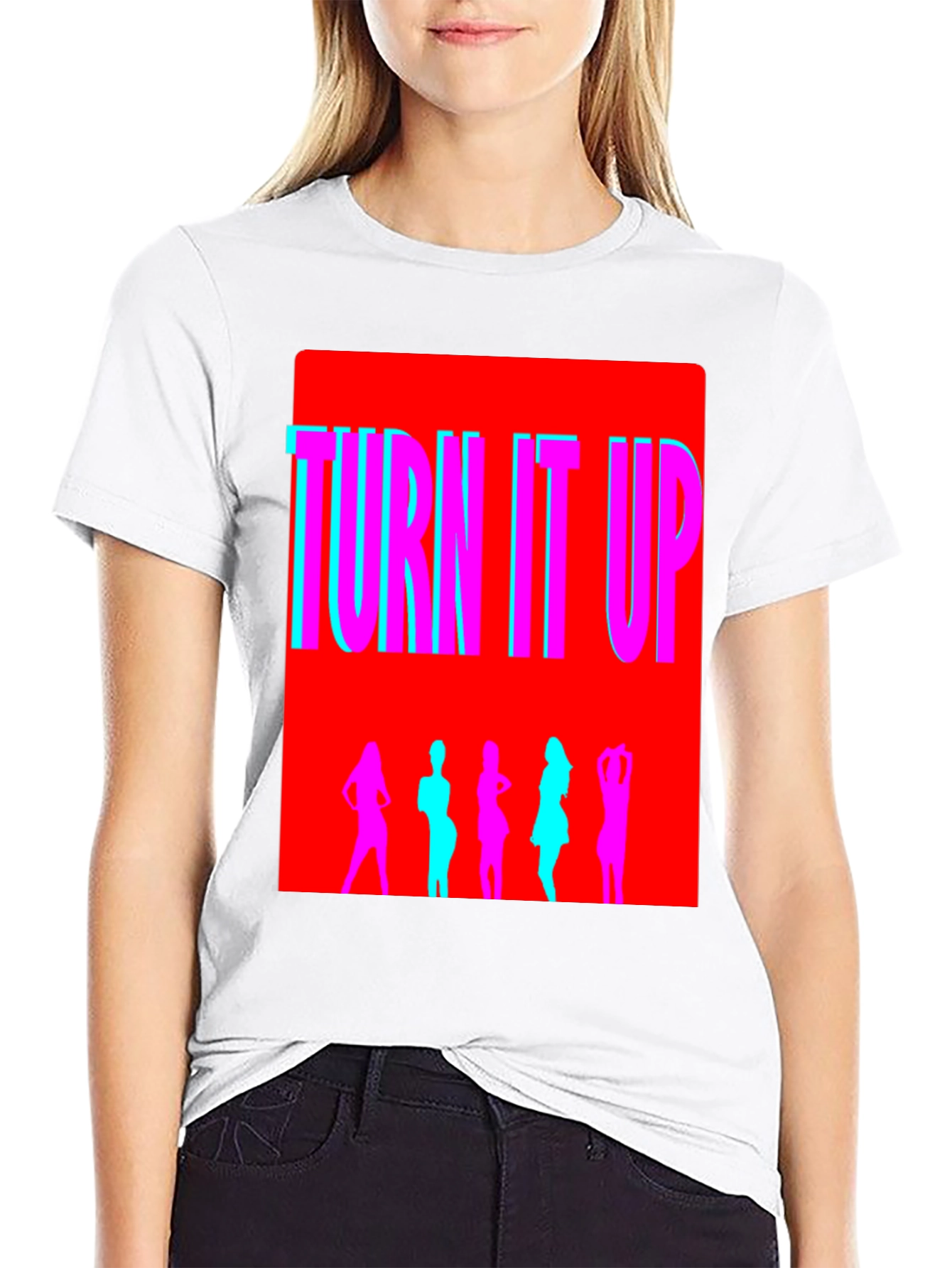 Black Turn It Up Graphic T-Shirt view 9
