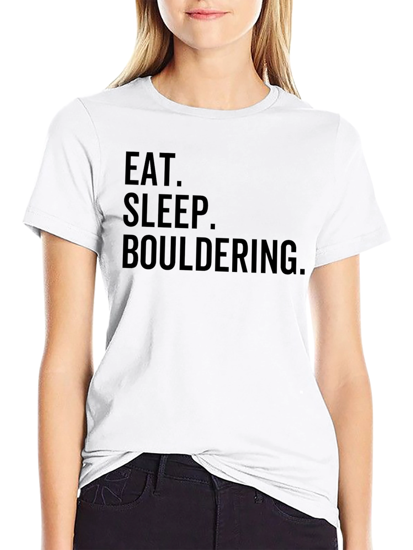 Black Eat Sleep Bouldering Tee - Rock Climbing T-Shirt view 9
