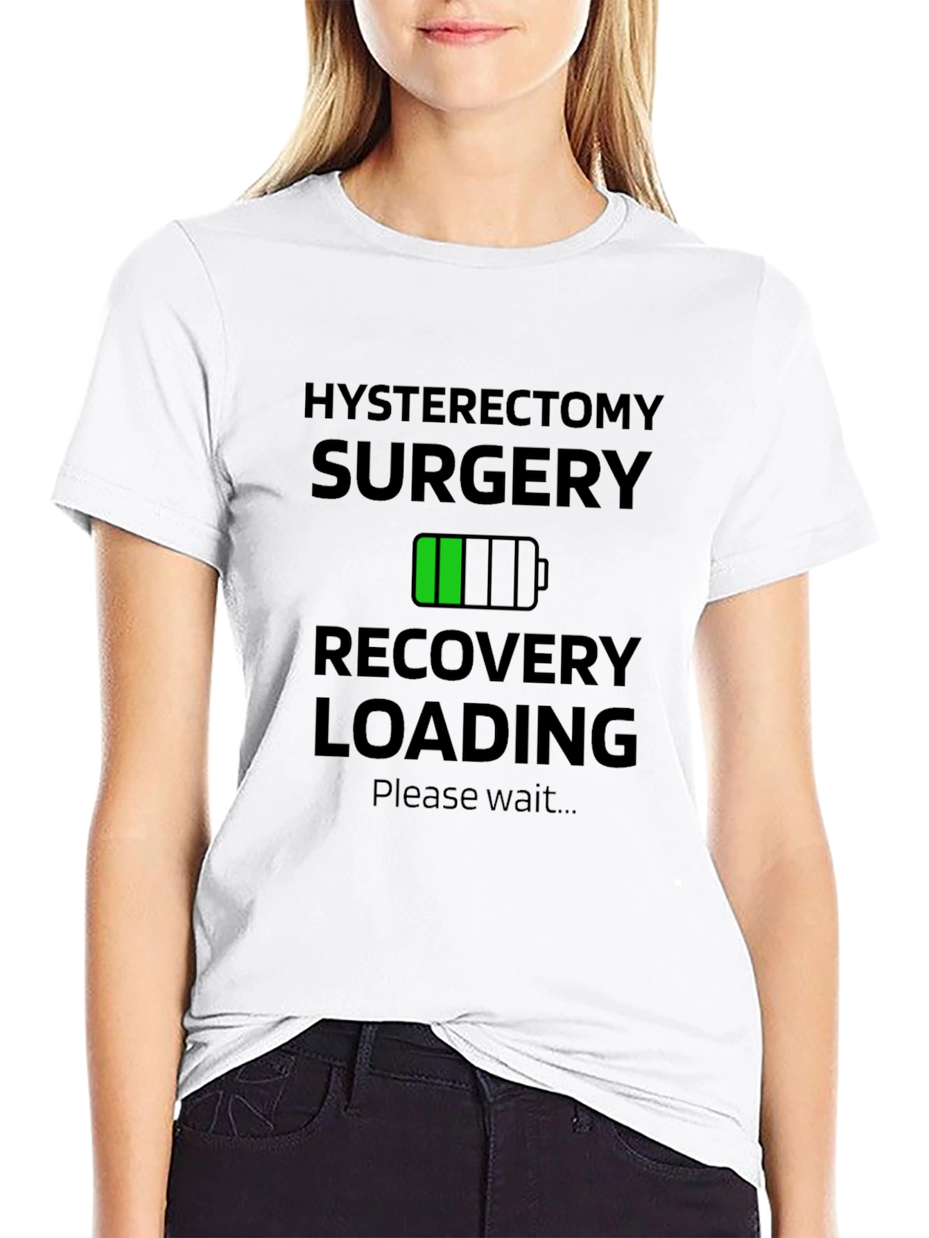 Black Hysterectomy Recovery Loading T-Shirt view 9