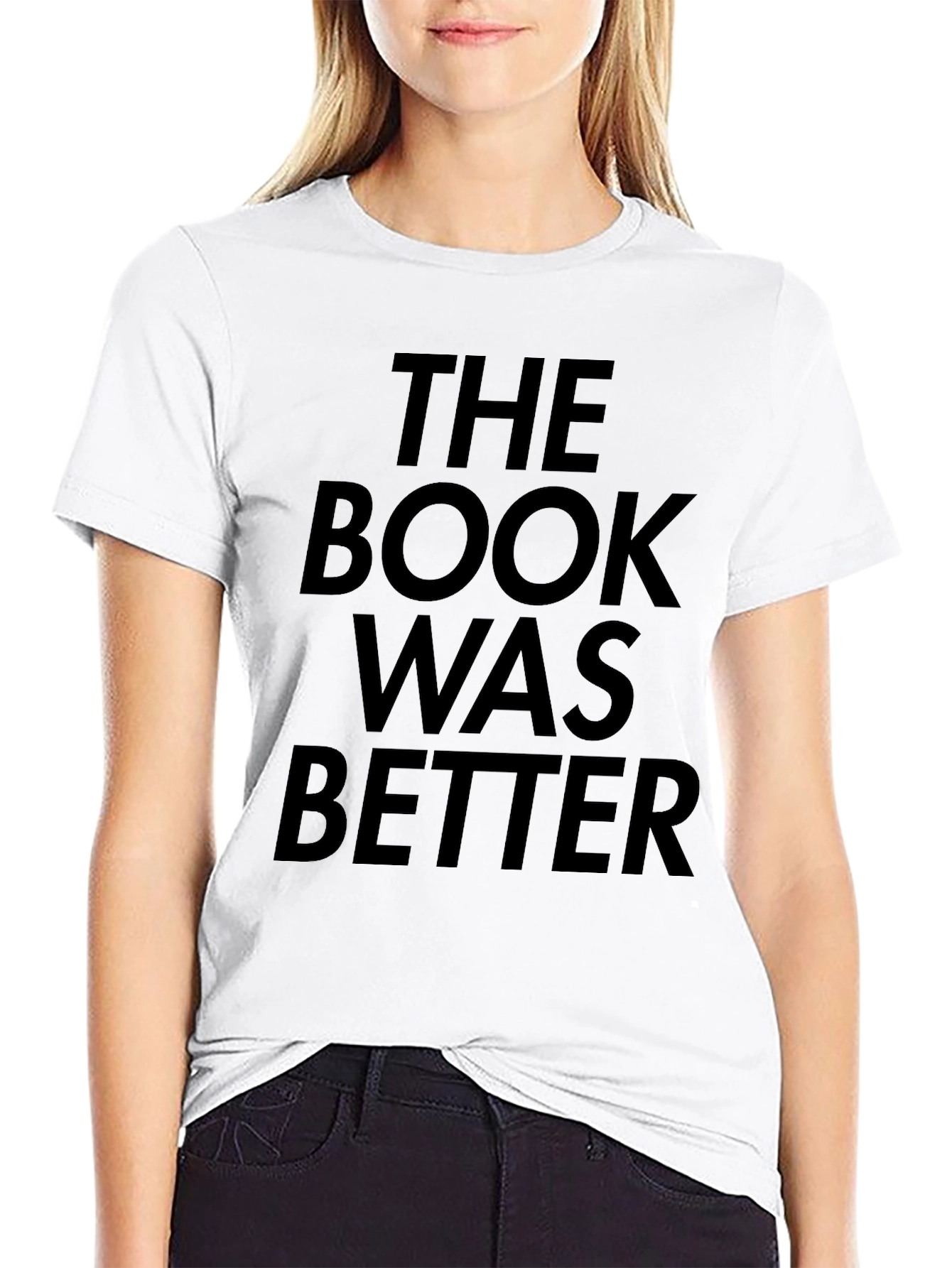 Black The Book Was Better T-Shirt - Black Novelty Tee view 9