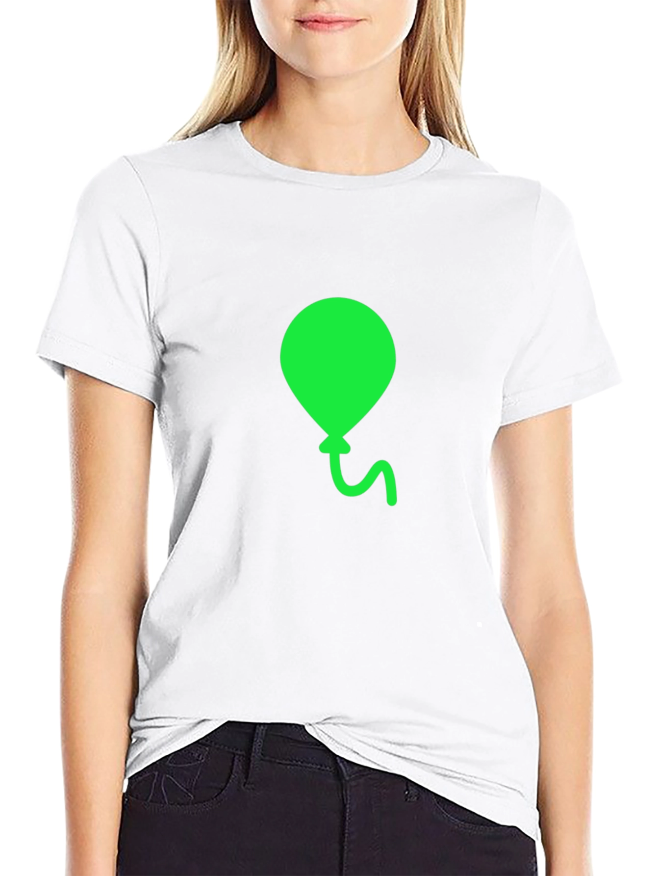 Black Green Balloon Graphic Tee - Casual Comfort view 9