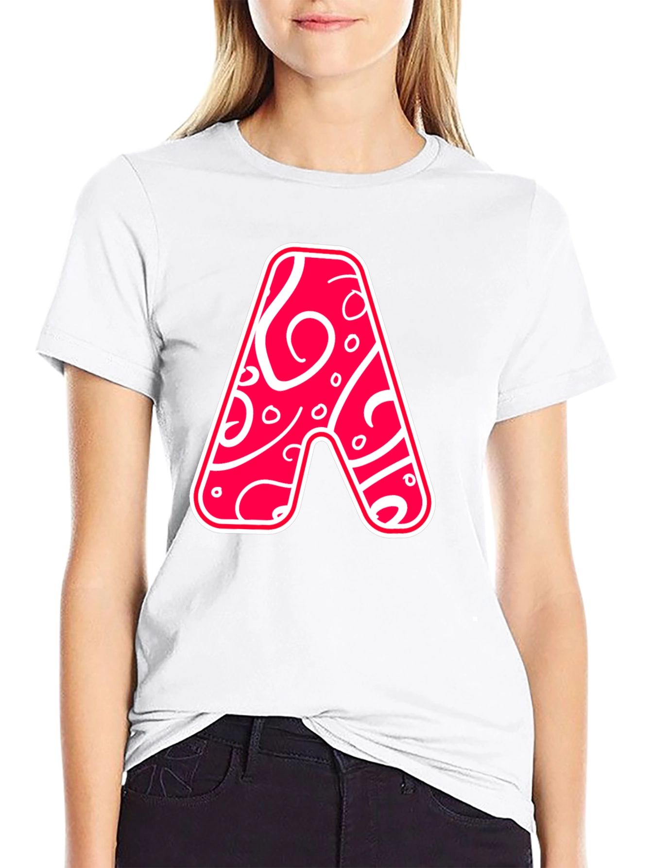 Black Funky Letter A Graphic Tee view 9
