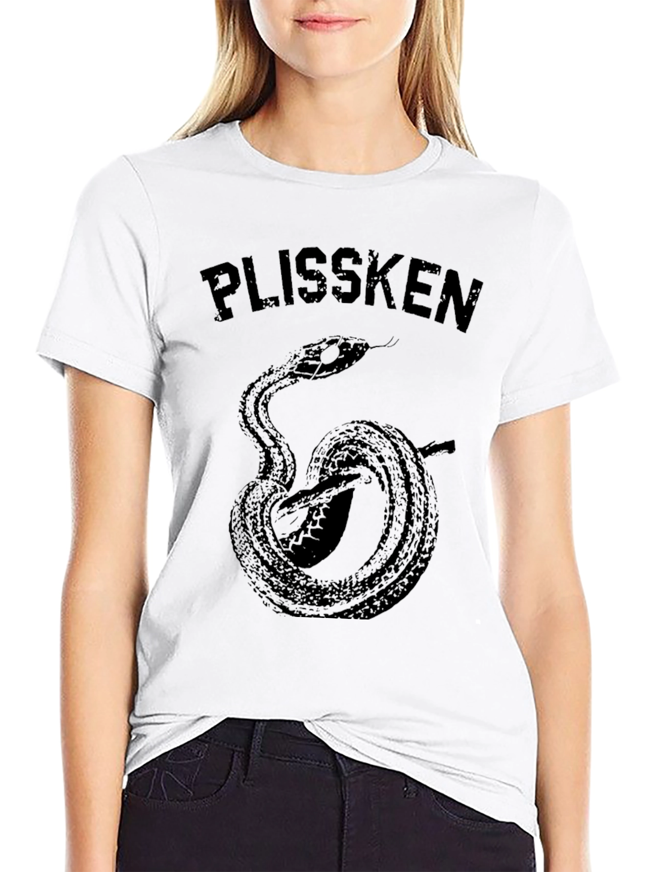 Black Plissken Snake Graphic T-Shirt - Black view 9