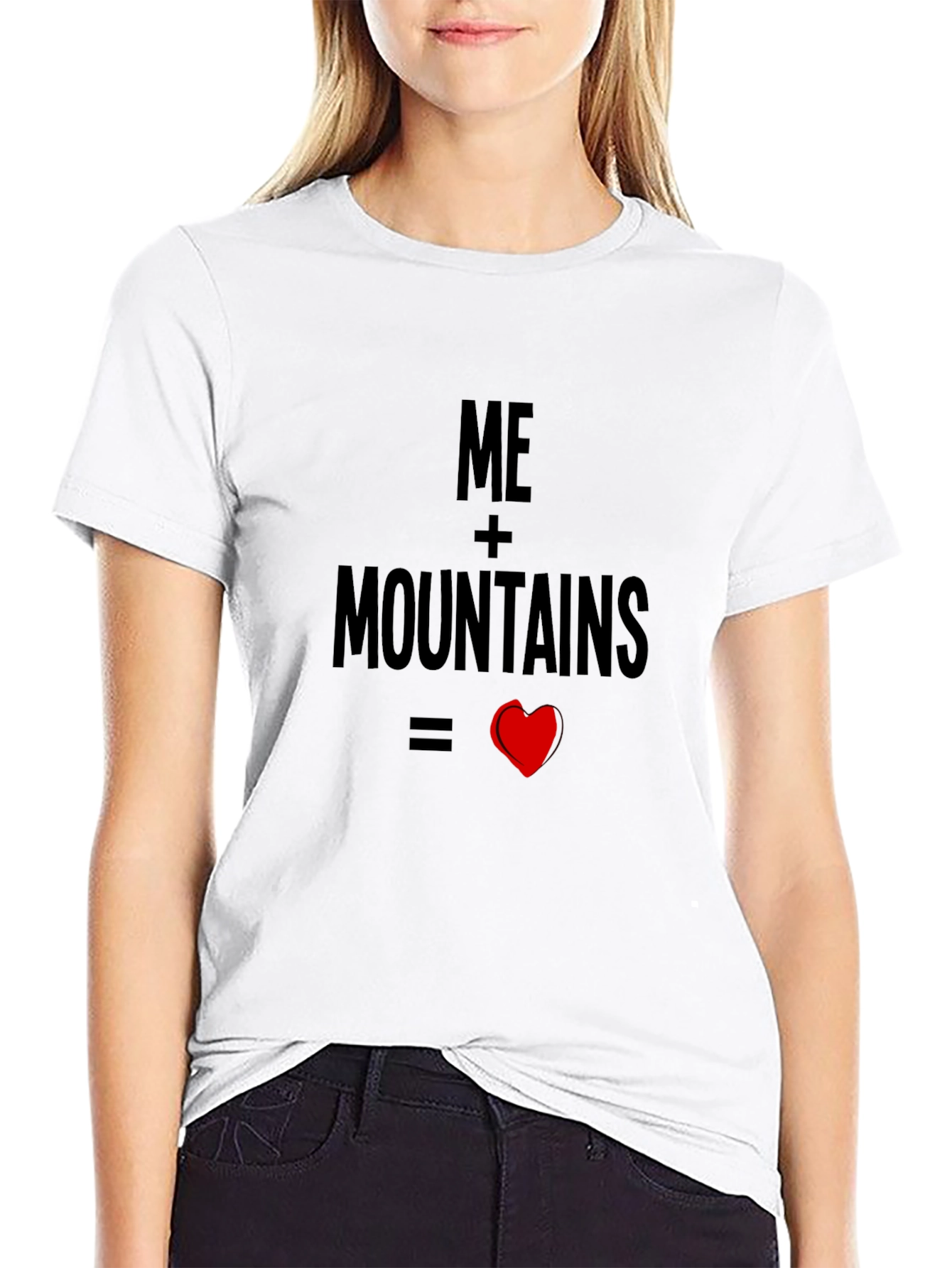 Black Me + Mountains = Love Black T-Shirt view 9