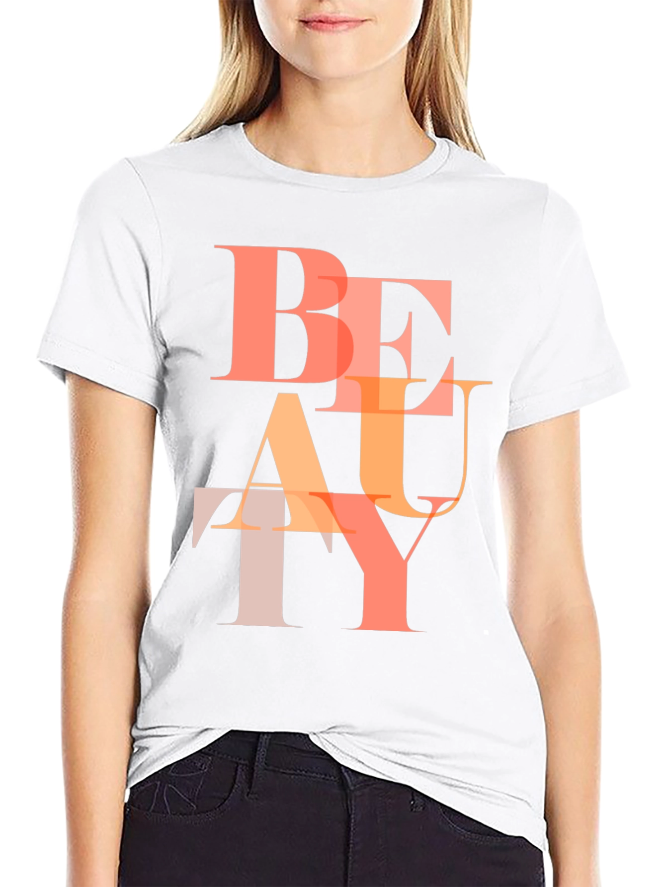 Black Stylish Beauty Graphic Print Black T-Shirt view 9