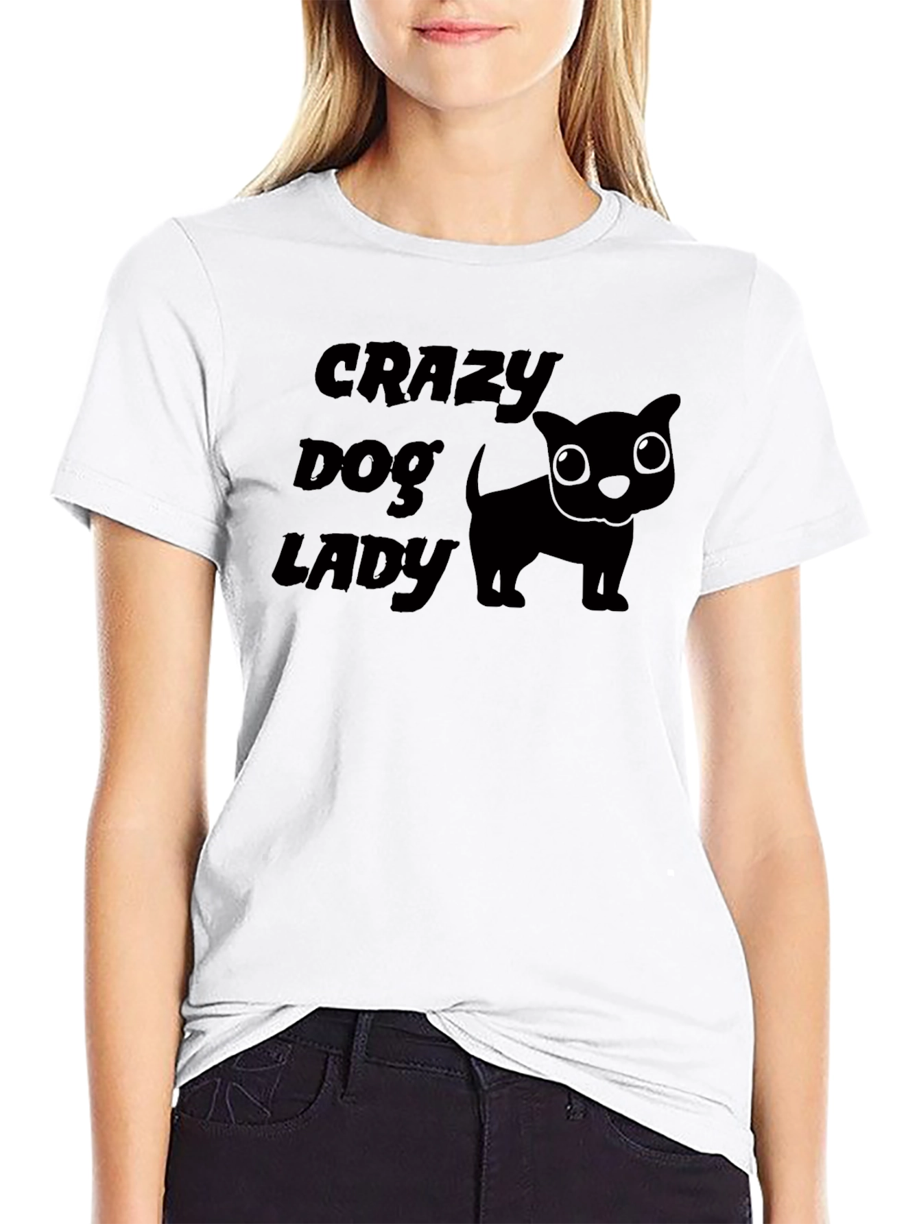 Black Crazy Dog Lady Tee view 9