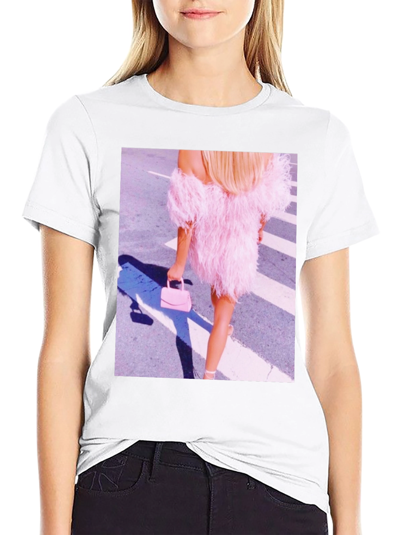 Black Feather Dress Graphic Tee - Stylish & Unique view 9