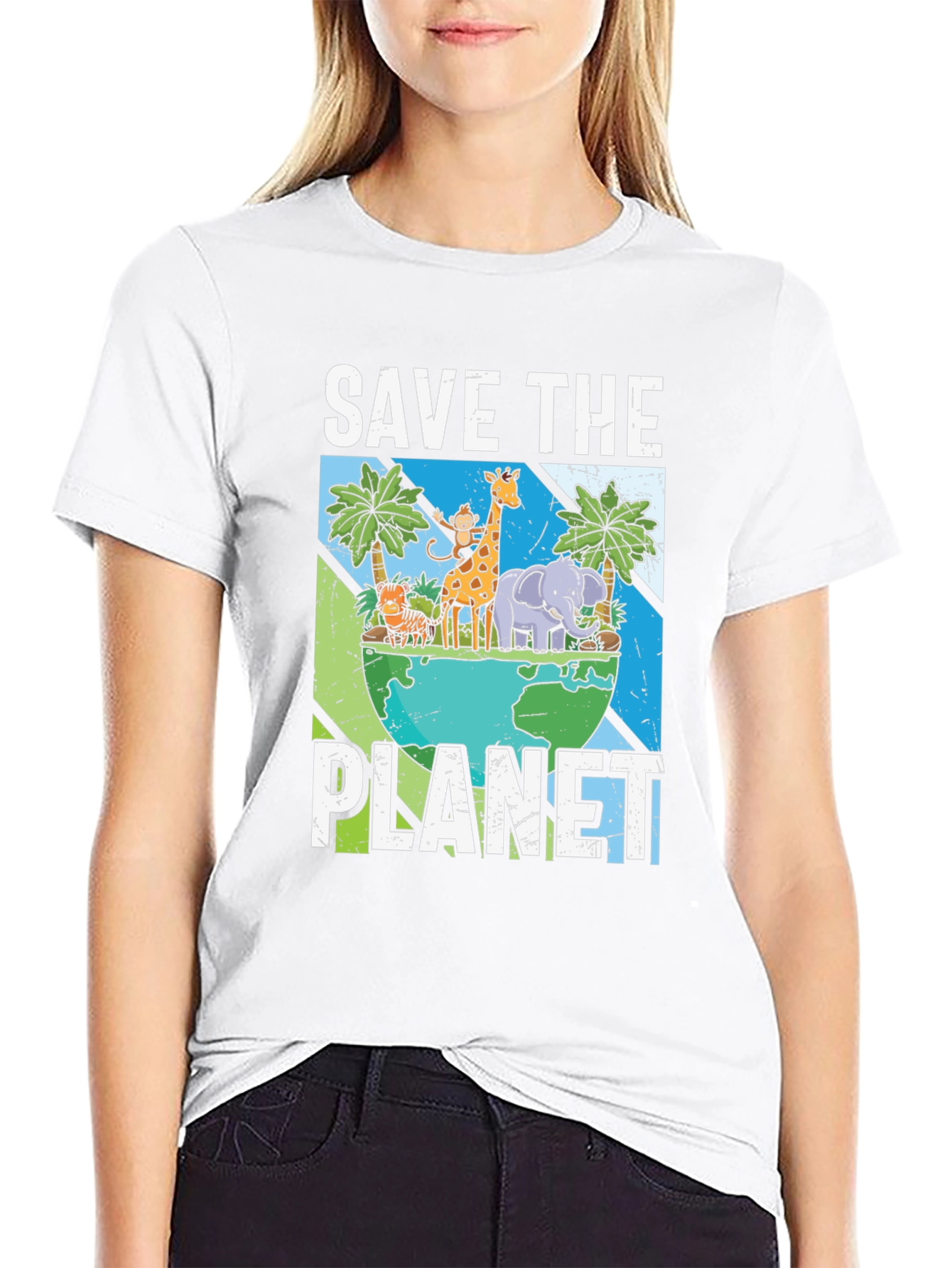 Black Save The Planet Graphic T-Shirt view 9